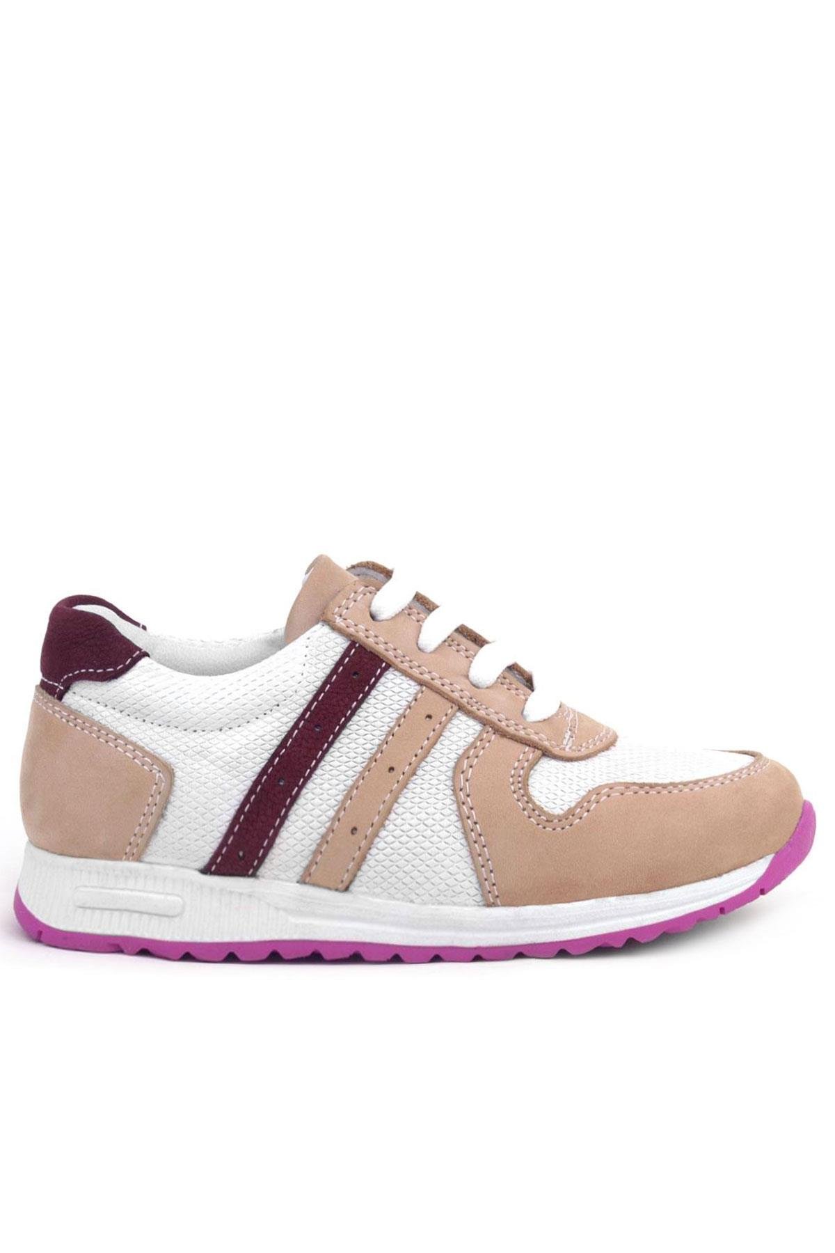 Hakiki Deri Pembe Fuşya Tabanlı Kız Çocuk Günlük Spor Ayakkabı - Görsel 3