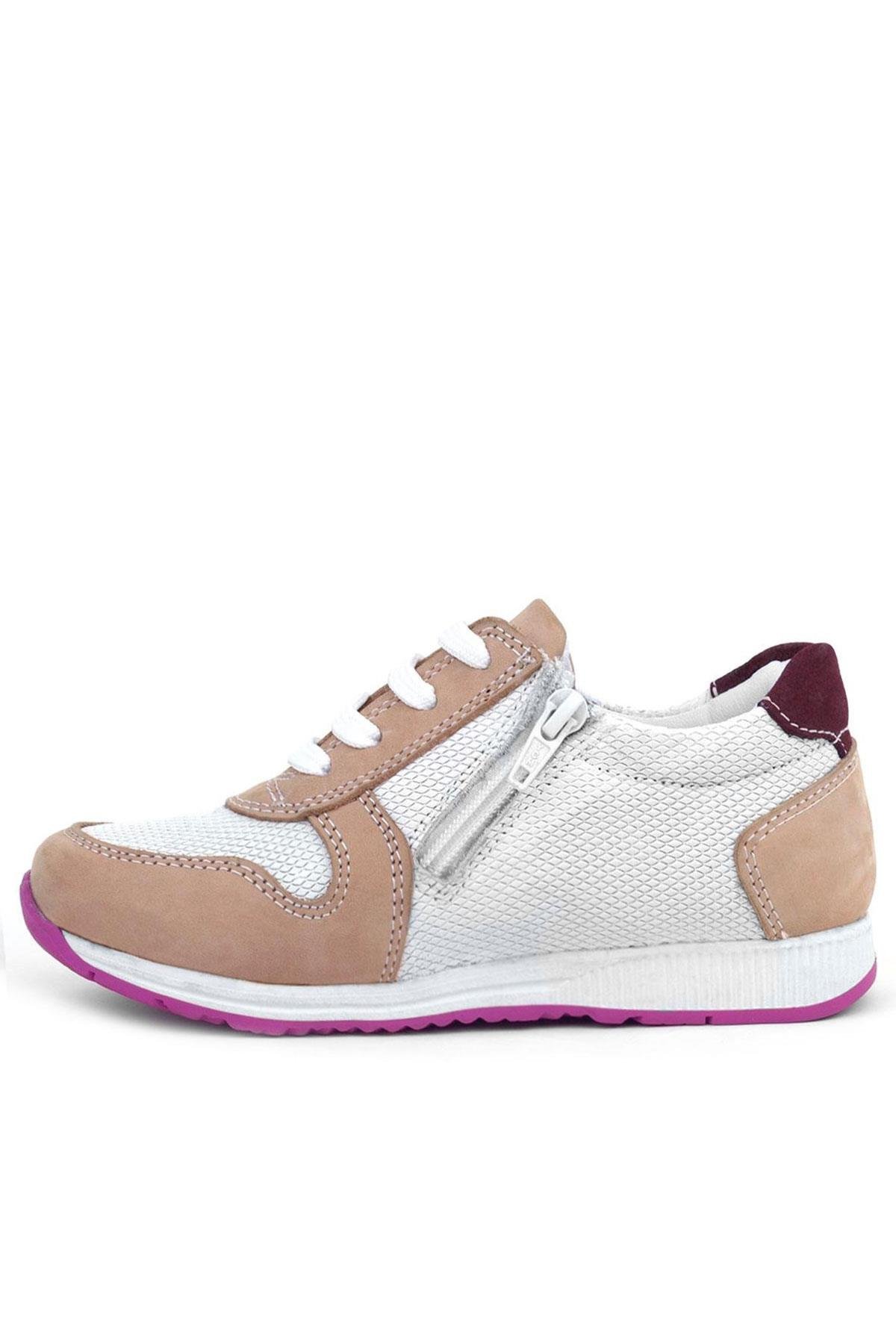 Hakiki Deri Pembe Fuşya Tabanlı Kız Çocuk Günlük Spor Ayakkabı - Görsel 5
