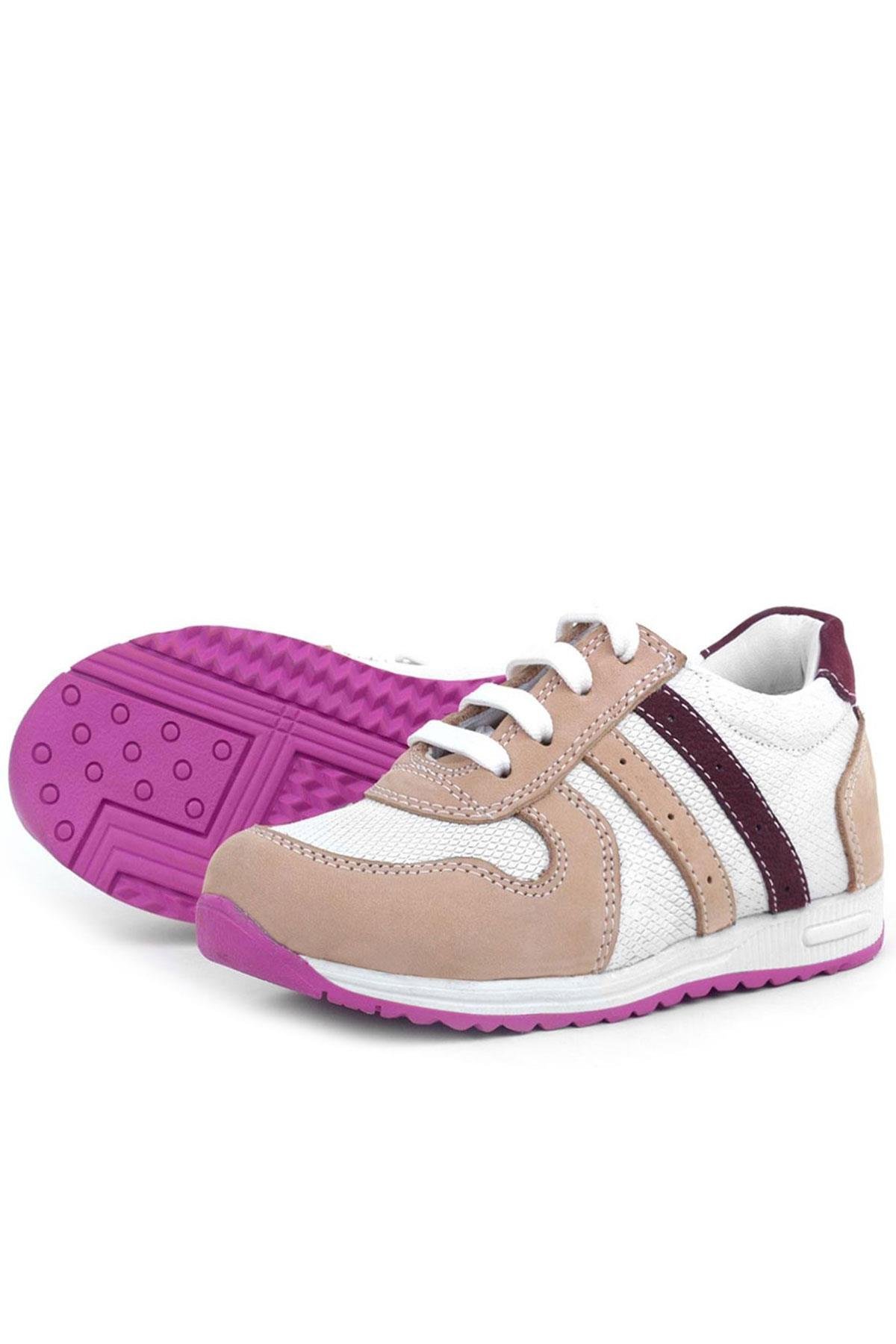 Hakiki Deri Pembe Fuşya Tabanlı Kız Çocuk Günlük Spor Ayakkabı - Görsel 7