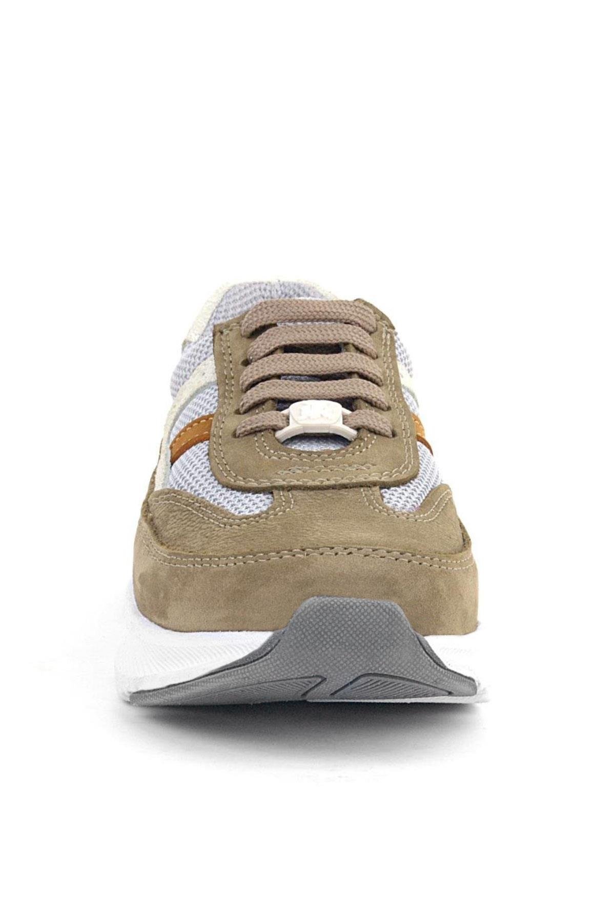Hakiki Deri Anatomik Kum Rengi Bağcıklı Hafif Çocuk Spor Ayakkabı - Görsel 5
