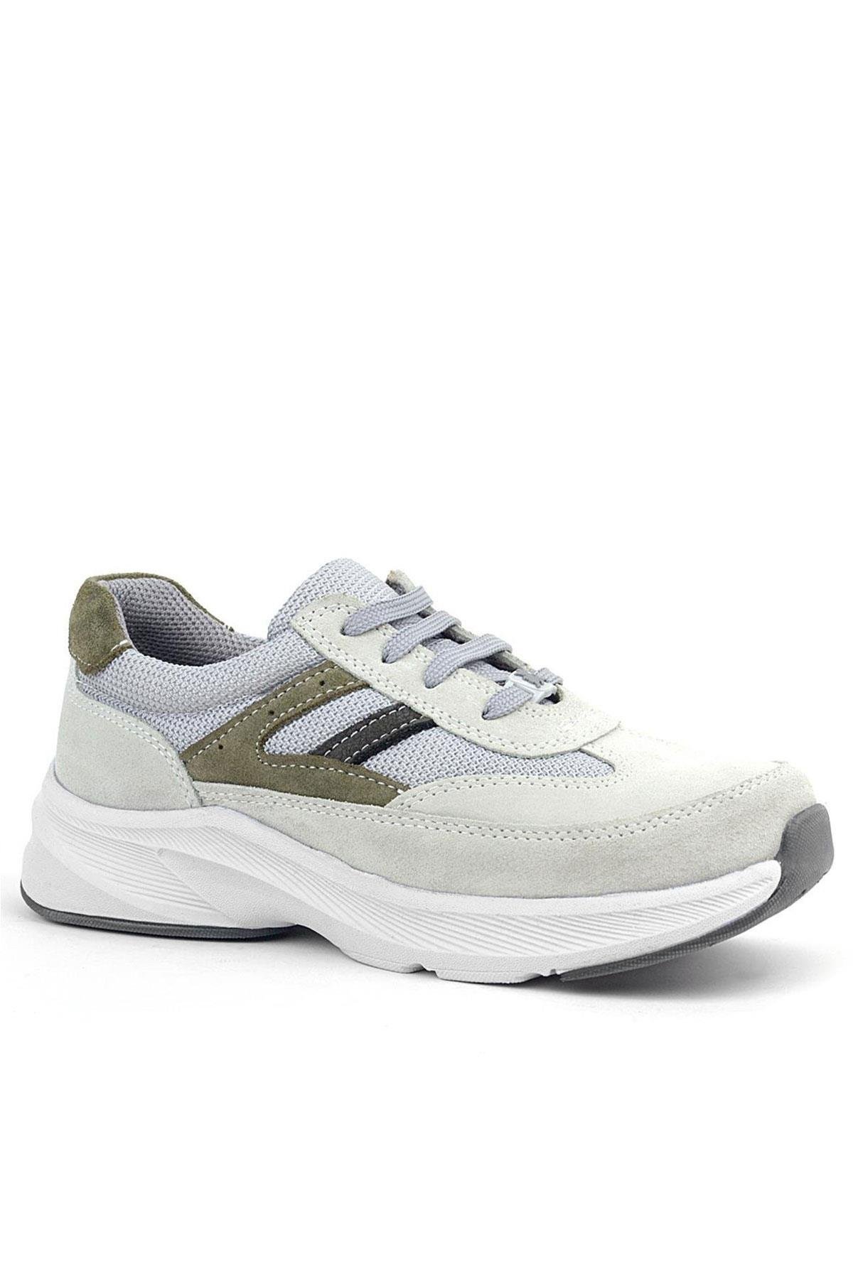Hakiki Deri Anatomik Vizon Haki Bağcıklı Hafif Çocuk Spor Ayakkabı - Görsel 2
