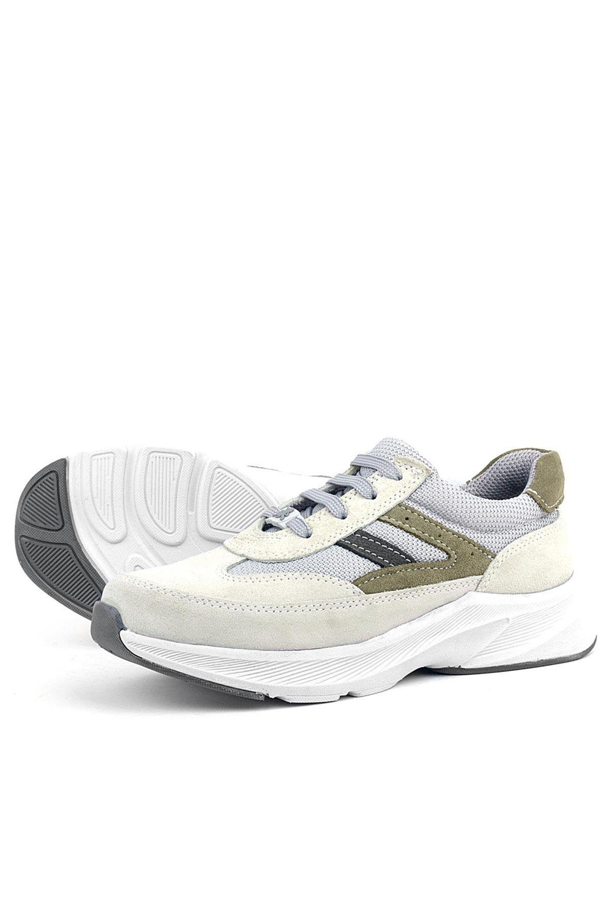 Hakiki Deri Anatomik Vizon Haki Bağcıklı Hafif Çocuk Spor Ayakkabı - Görsel 7