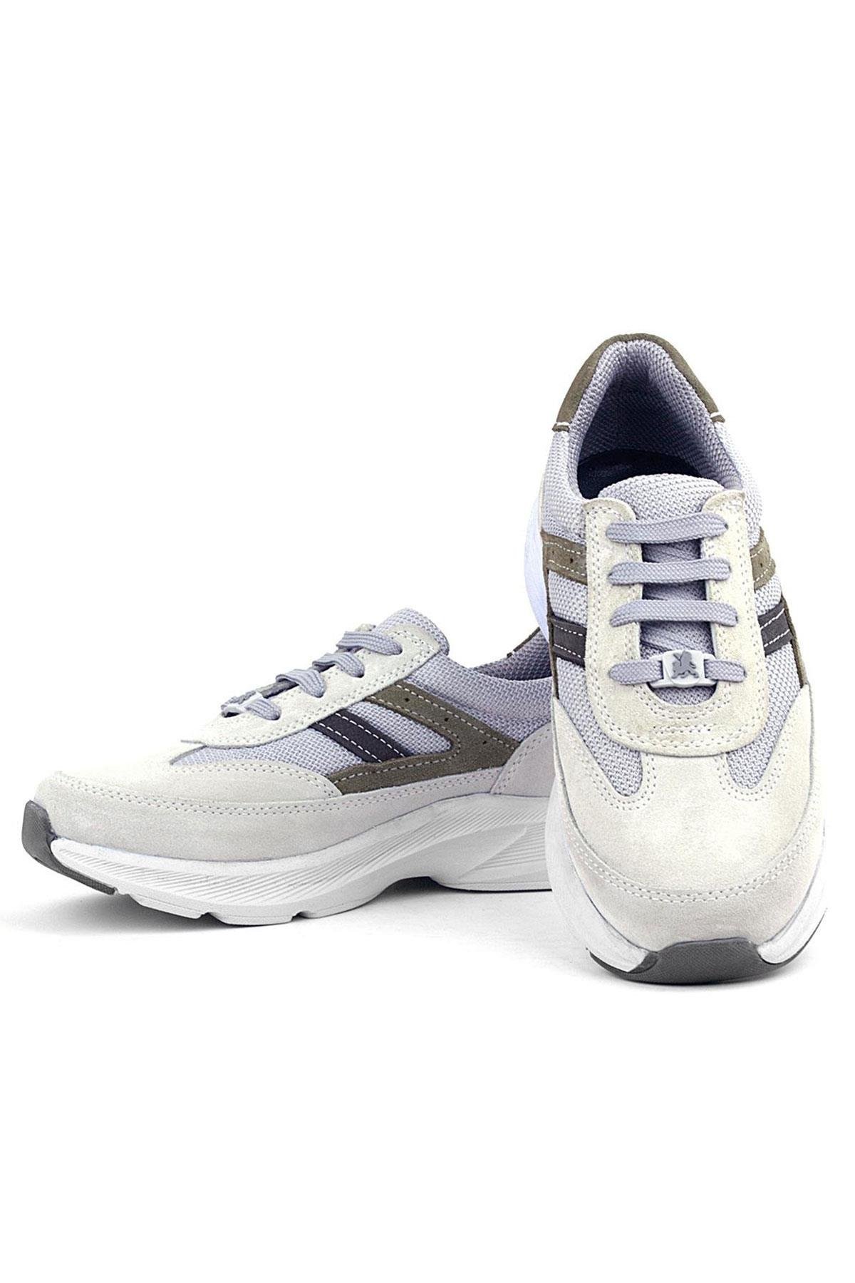 Hakiki Deri Anatomik Vizon Haki Bağcıklı Hafif Çocuk Spor Ayakkabı - Görsel 8