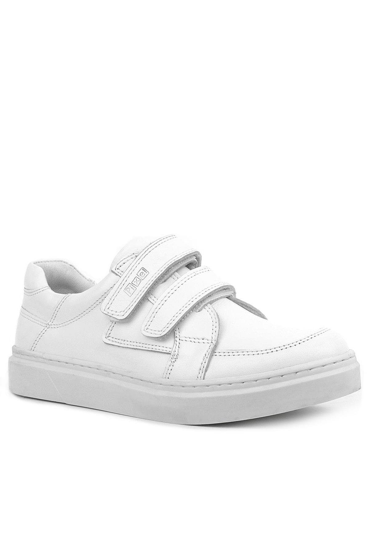 Hakiki Deri Beyaz Cırtlı Genç Erkek Spor Ayakkabı - Görsel 2