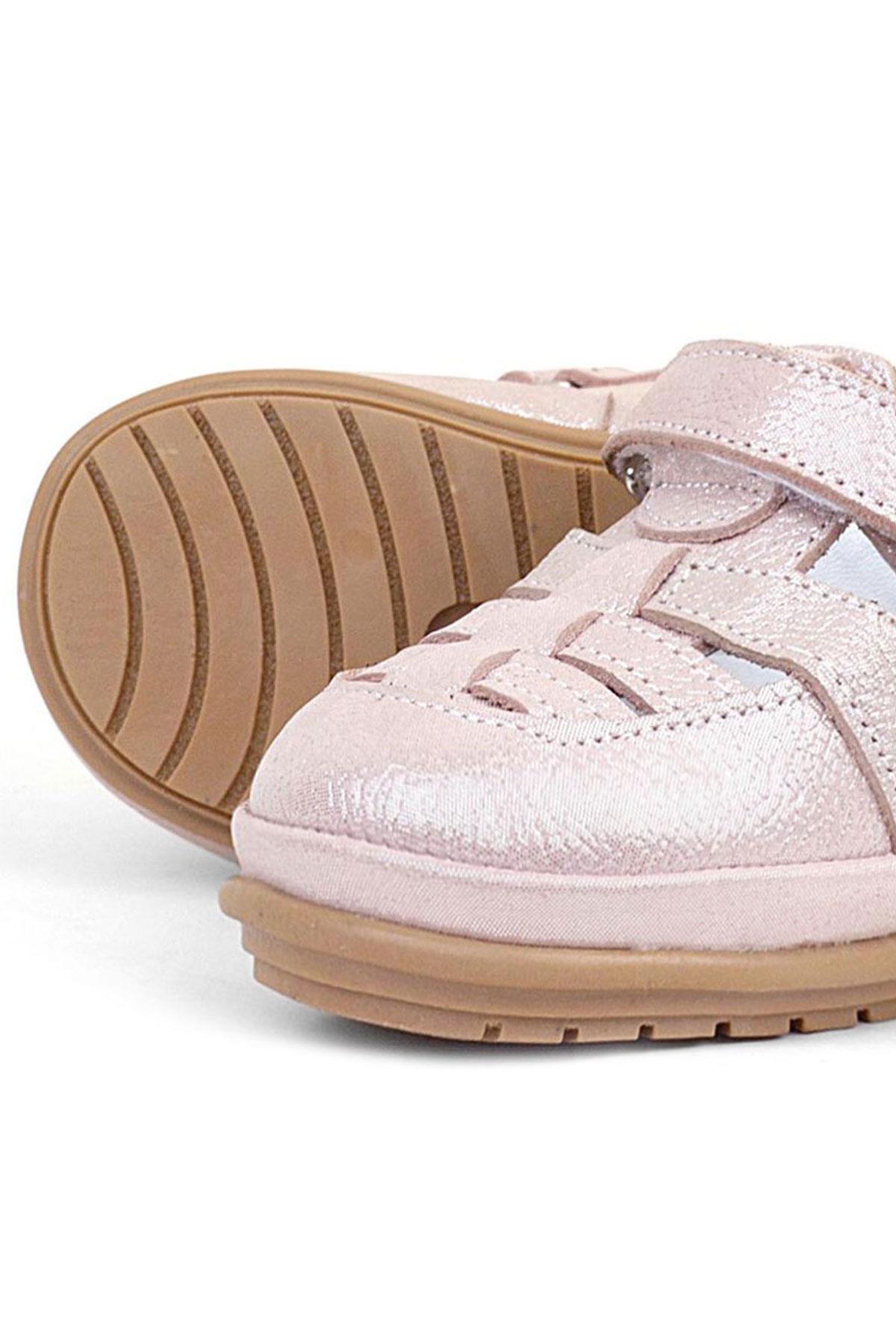 Muppet Hakiki Deri Simli Pudra Cırtlı Anatomik Bebek Sandalet Ayakkabı - Görsel 7