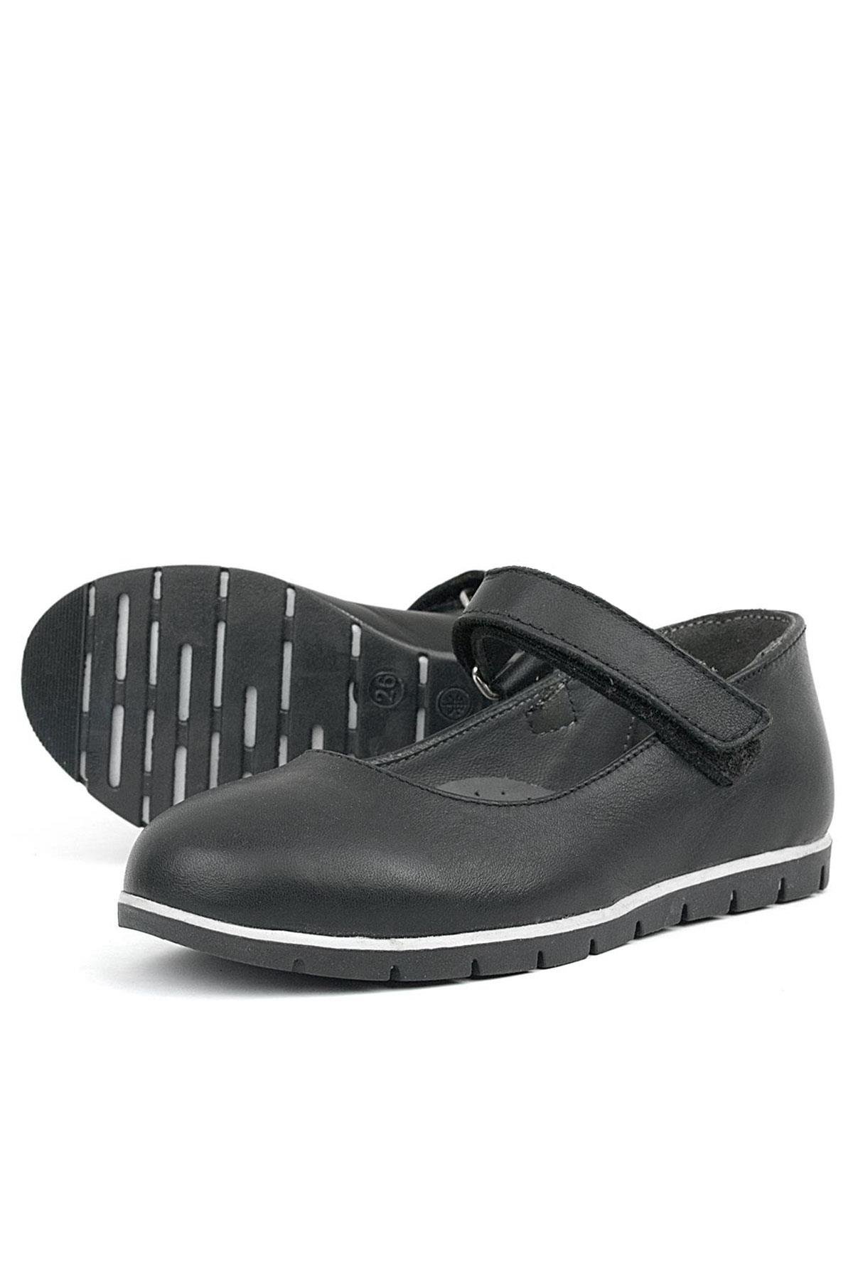 Hakiki Deri Siyah Kız Çocuk Babet - Görsel 7