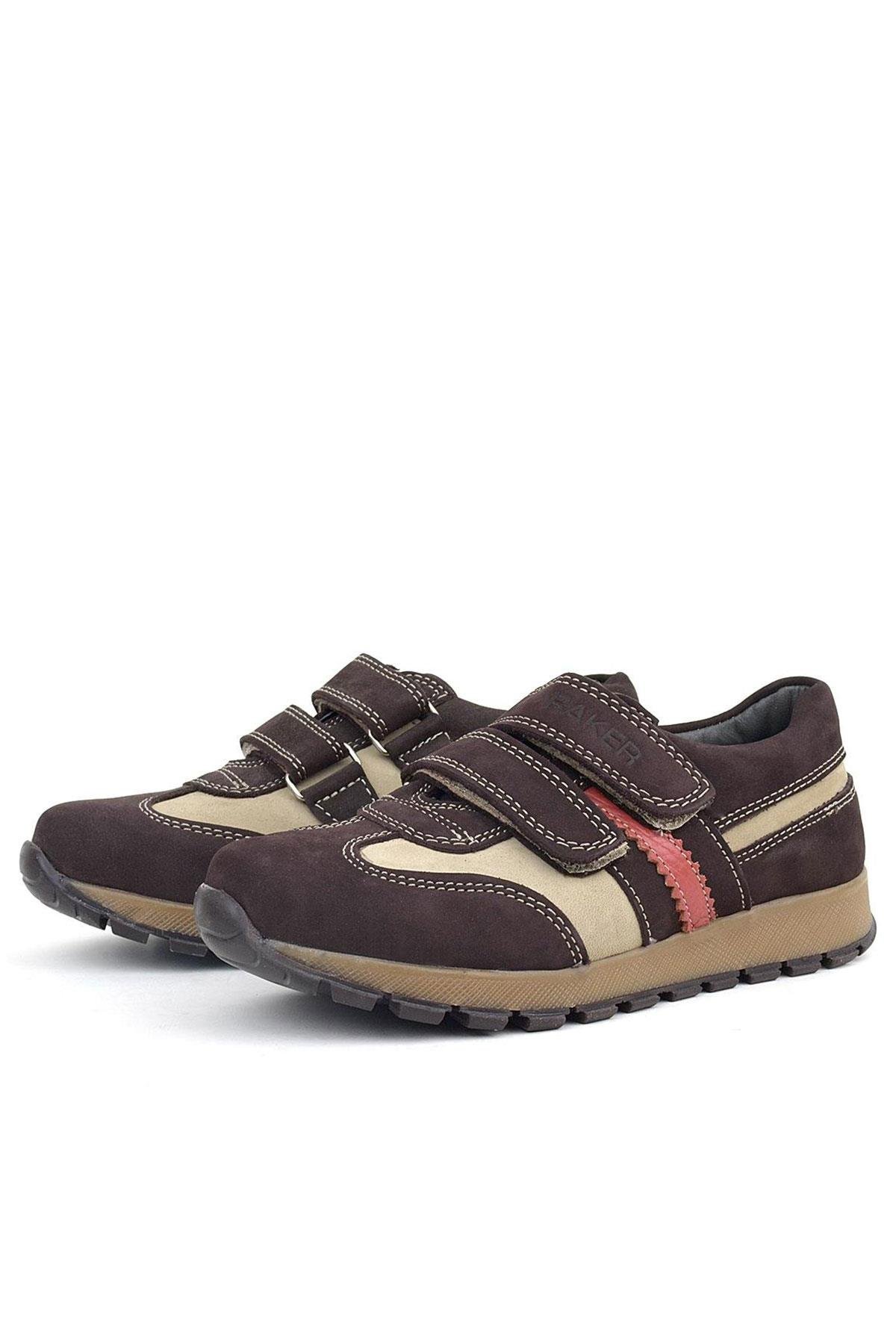 Hakiki Deri Cırtlı Kahve Kum Çocuk Spor Okul Ayakkabı - Görsel 6