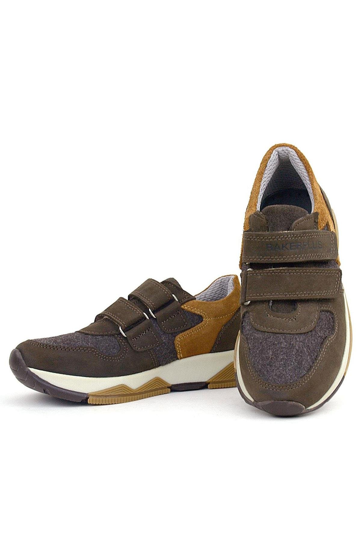 Hakiki Deri Koyu Kahve Çocuk Sneakers Spor Ayakkabı - Görsel 9