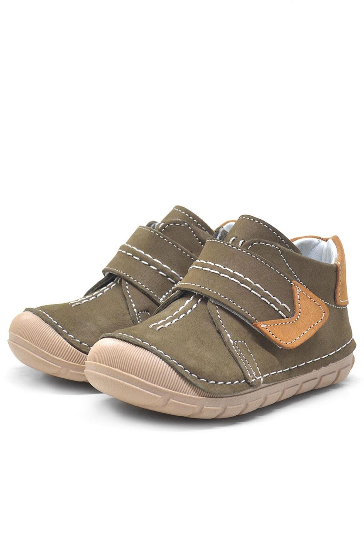 Popeye Hakiki Deri Haki İlk Adım Unisex Bebek Ayakkabısı - Görsel 5