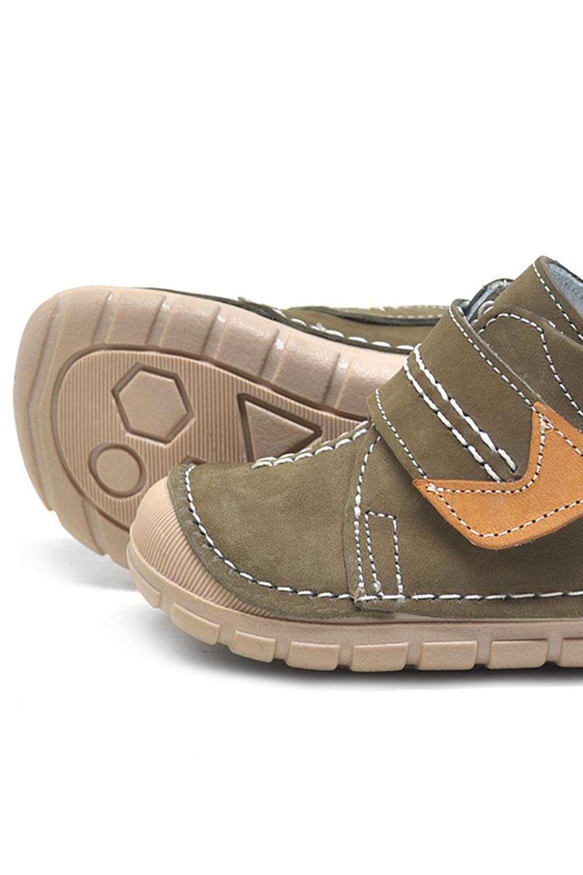 Popeye Hakiki Deri Haki İlk Adım Unisex Bebek Ayakkabısı - Görsel 7