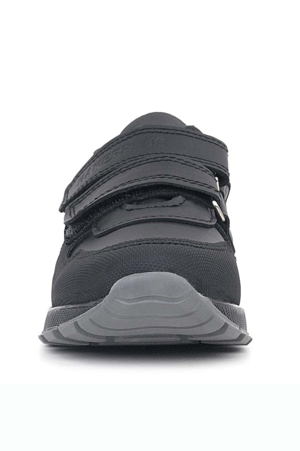 Hakiki Deri Siyah Çocuk Spor Günlük Ayakkabı - Görsel 4