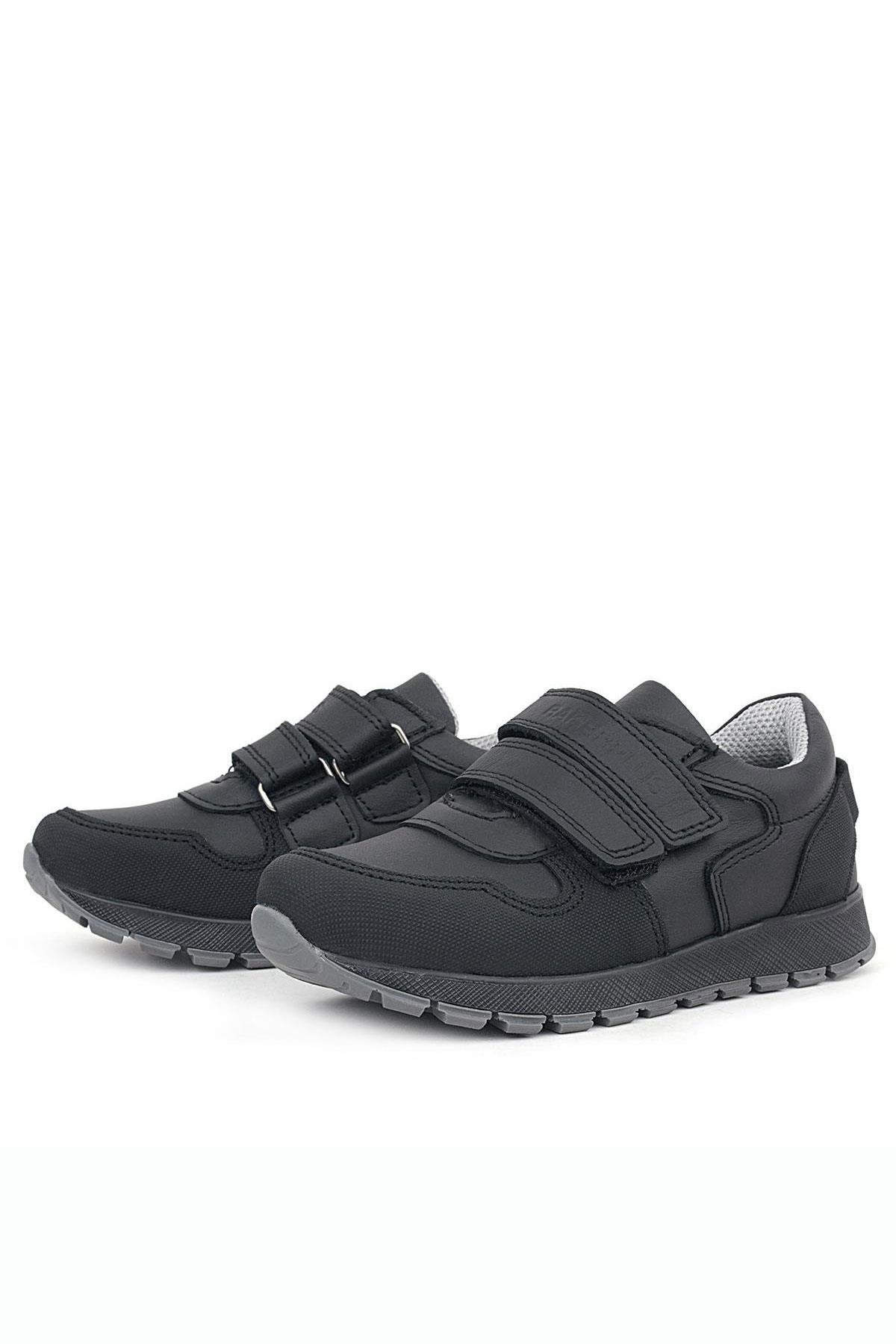 Hakiki Deri Siyah Çocuk Spor Günlük Ayakkabı - Görsel 5