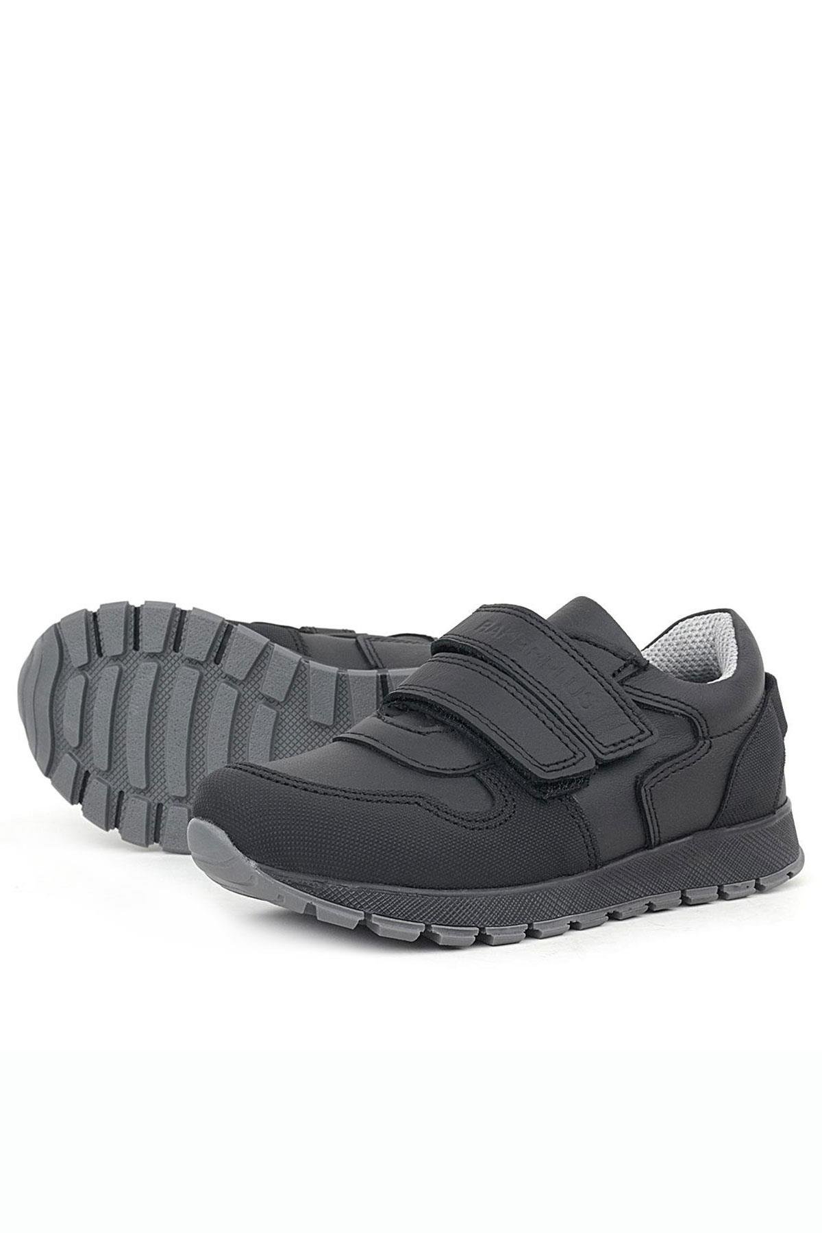 Hakiki Deri Siyah Çocuk Spor Günlük Ayakkabı - Görsel 6