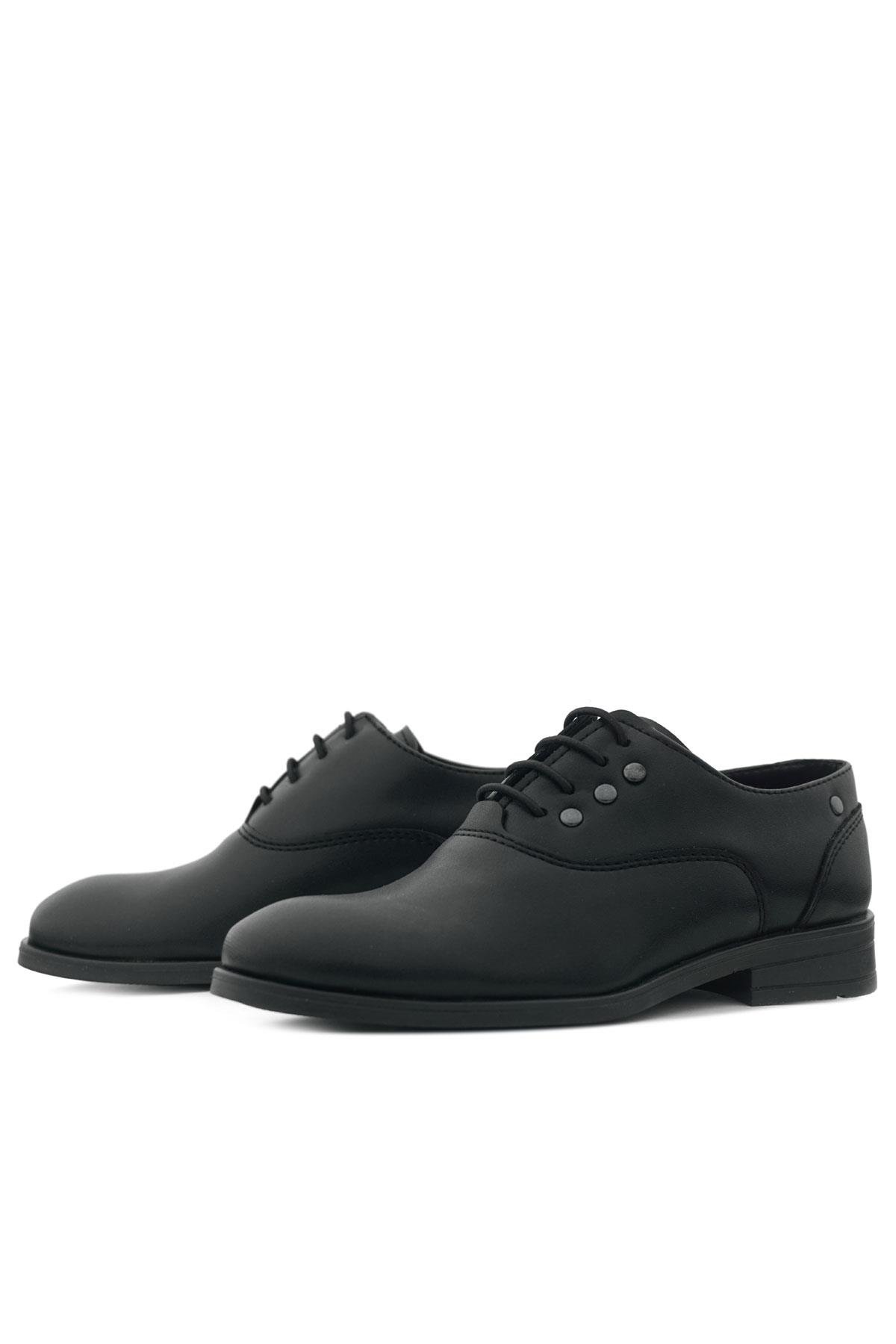 Smokin Siyah Mat Bağcıklı Metal Detaylı Çocuk Klasik Ayakkabısı - Görsel 7
