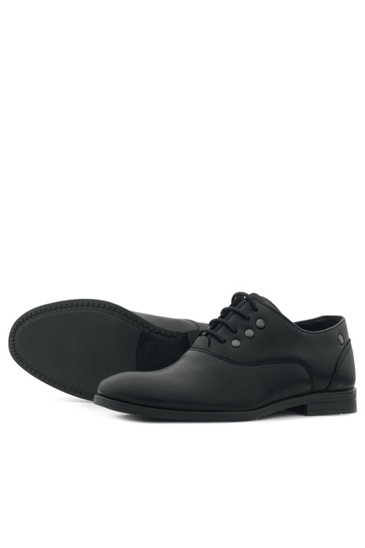 Smokin Siyah Mat Bağcıklı Metal Detaylı Çocuk Klasik Ayakkabısı - Görsel 8