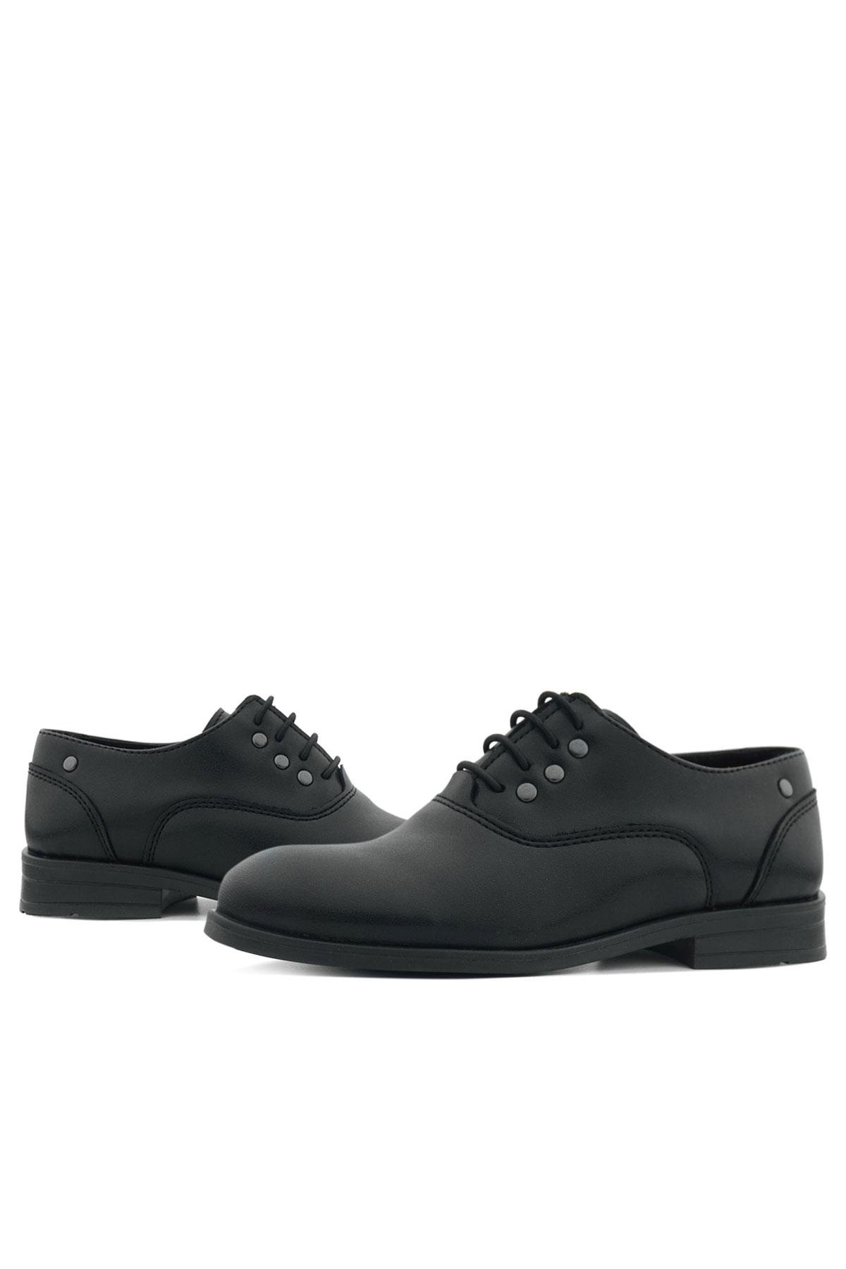 Smokin Siyah Mat Bağcıklı Metal Detaylı Çocuk Klasik Ayakkabısı - Görsel 9