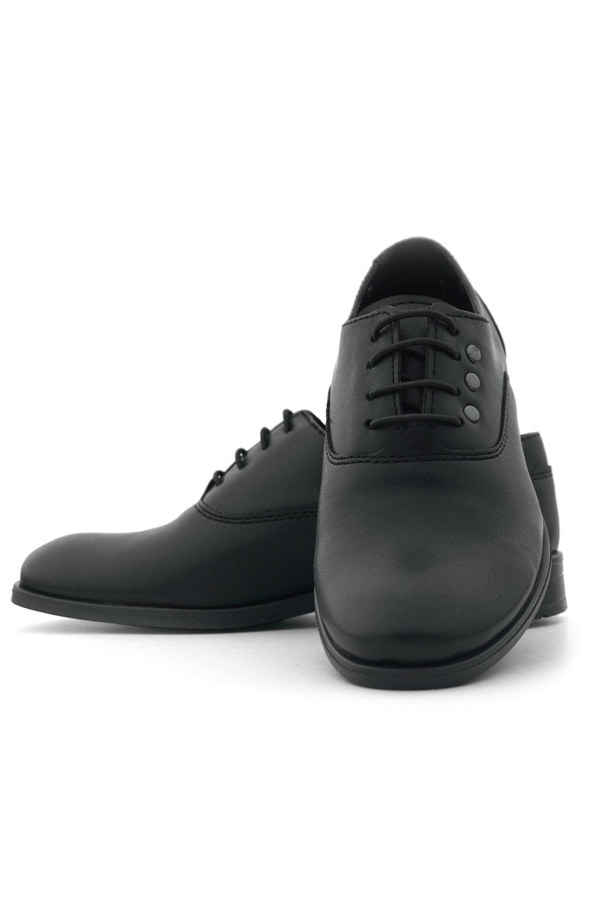 Smokin Siyah Mat Bağcıklı Metal Detaylı Çocuk Klasik Ayakkabısı - Görsel 10
