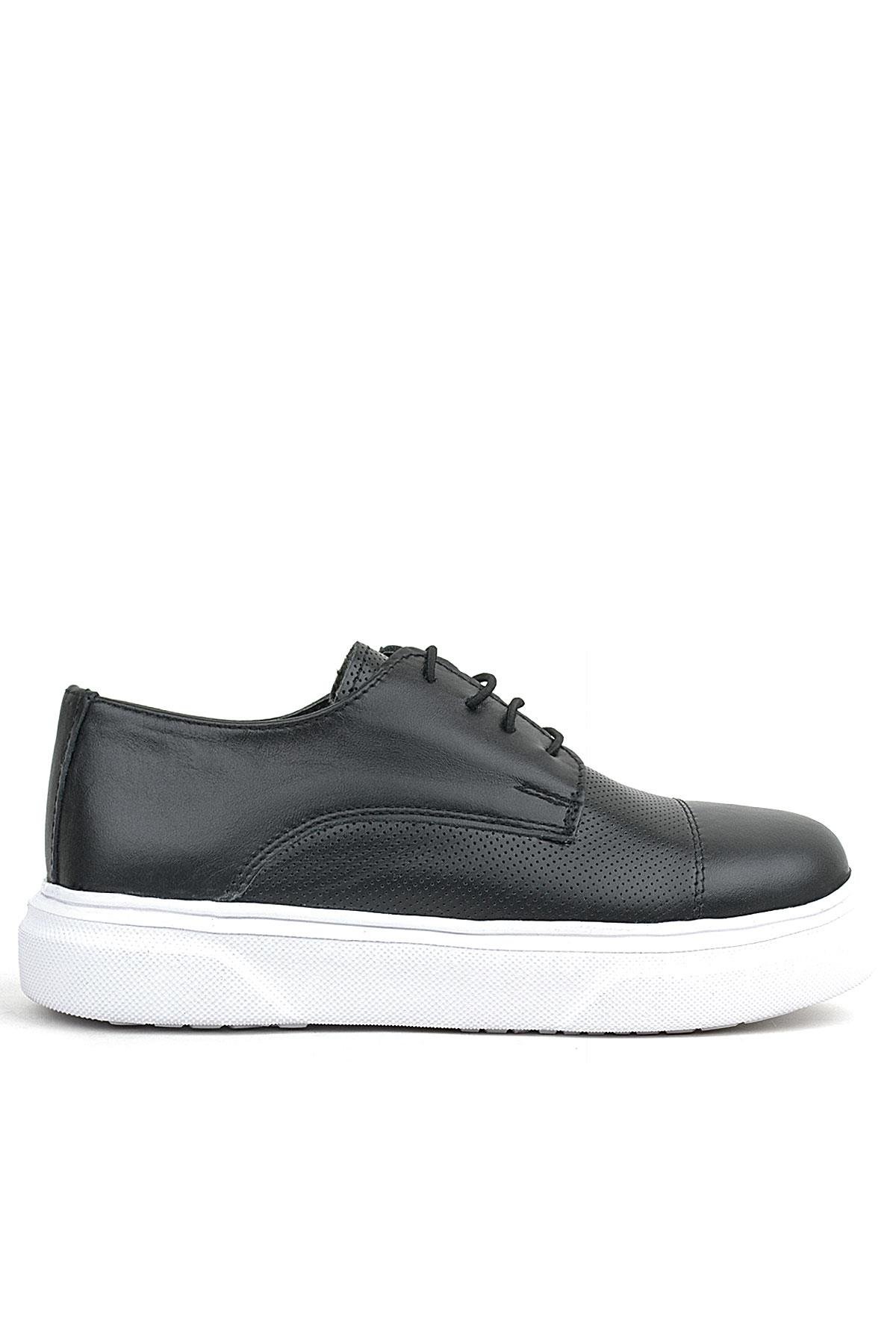 Siyah Yüksek Hafif Taban Çocuk Klasik Ayakkabı - Görsel 4
