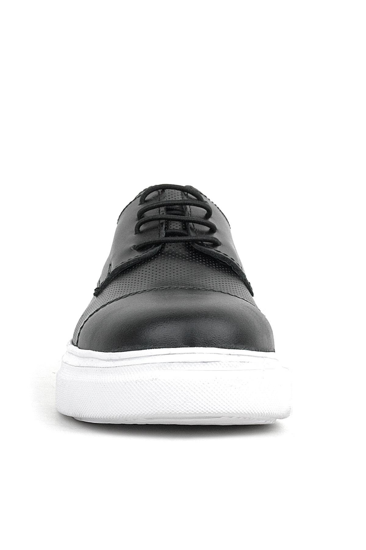 Siyah Yüksek Hafif Taban Çocuk Klasik Ayakkabı - Görsel 5