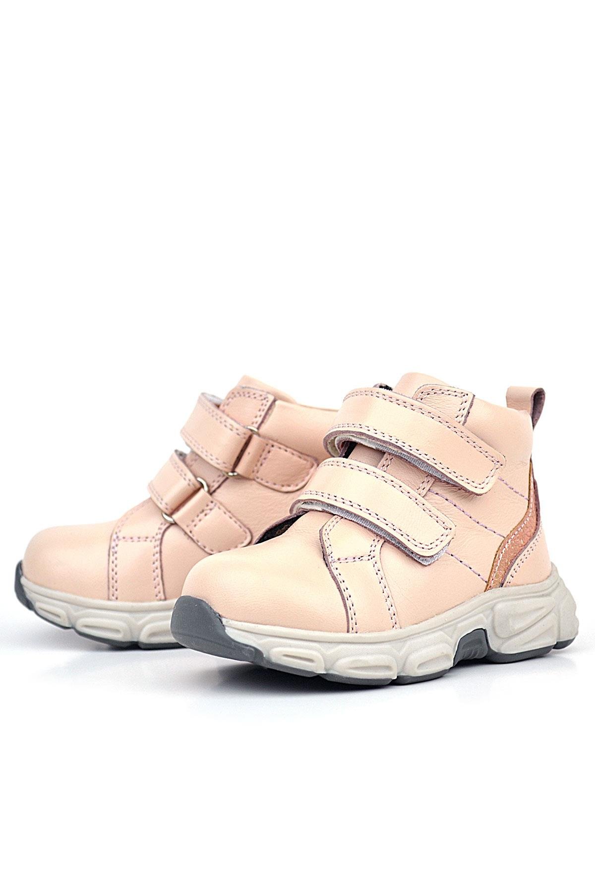 Hakiki Deri Pembe Cırtlı Spor Kız Bebek Bot - Görsel 7