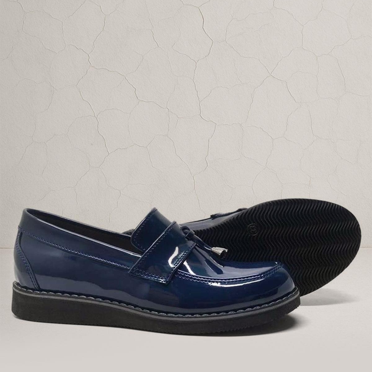 Lacivert Rugan Loafer Genç Okul Ayakkabısı - Görsel 2