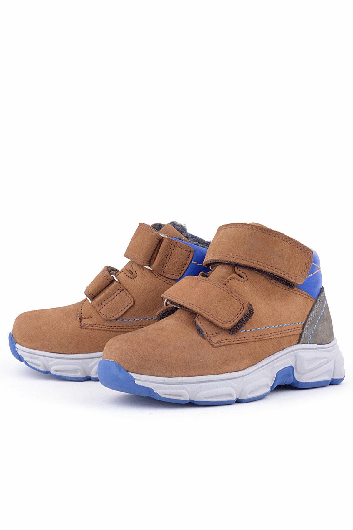 Pixel Hakiki Deri Taba Cırtlı Bebek Spor Bot Ayakkabı - Görsel 5