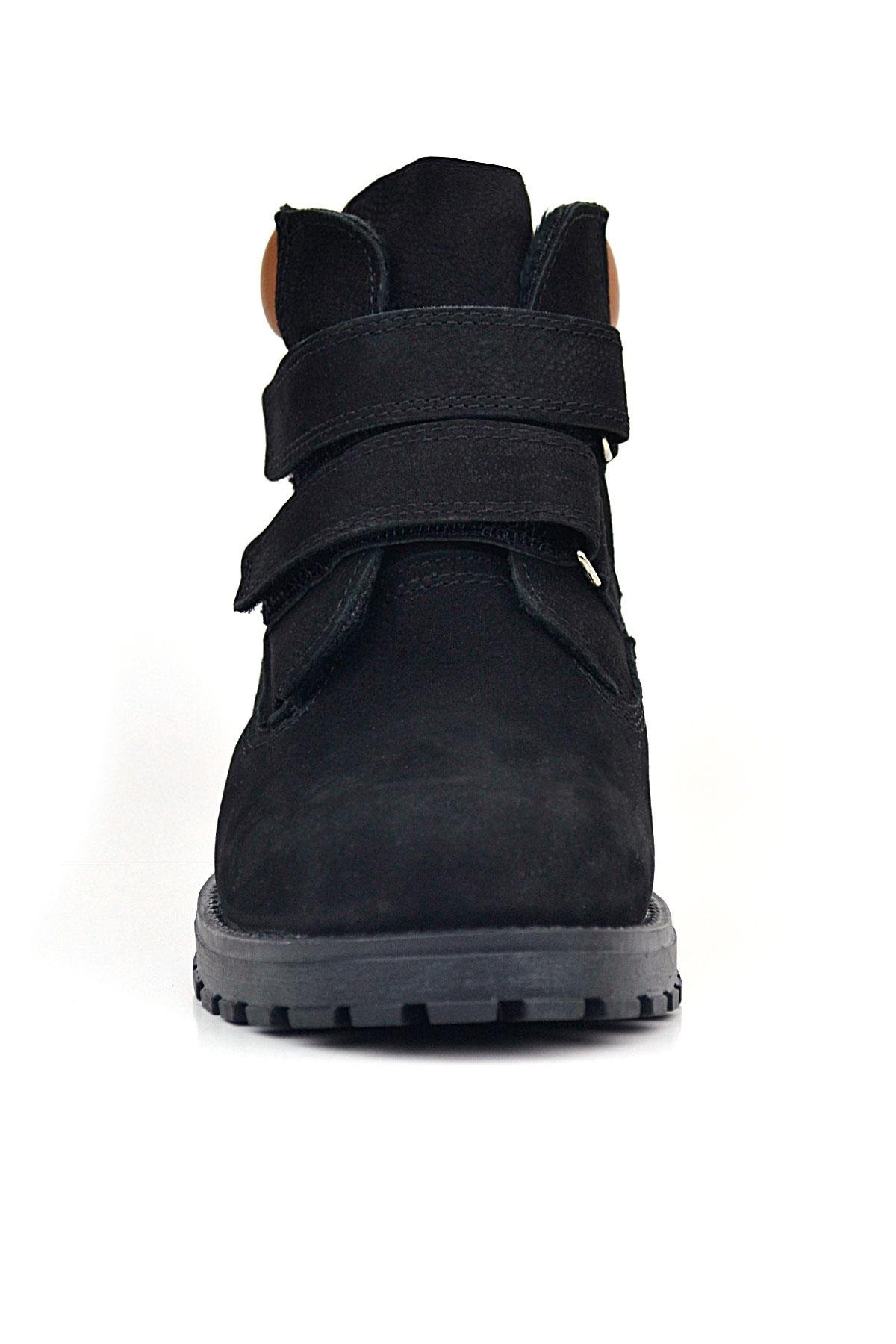 Neson Hakiki Deri Siyah Nubuk Cırtlı Erkek Çocuk Bot - Görsel 4