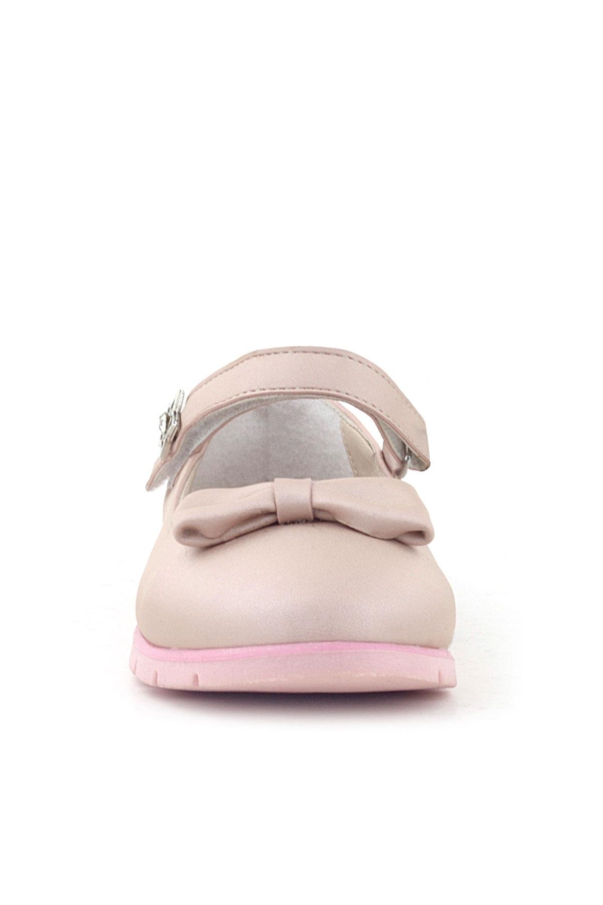 Pudra Fiyonklu Cırtlı Yıldızlı Kız Çocuk Babet - Görsel 5