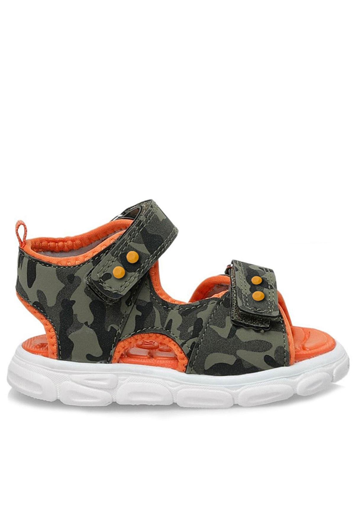Haki Kamuflaj Desenli Metal Detaylı Cırtlı Bebek Sandalet Ayakkabı - Görsel 4