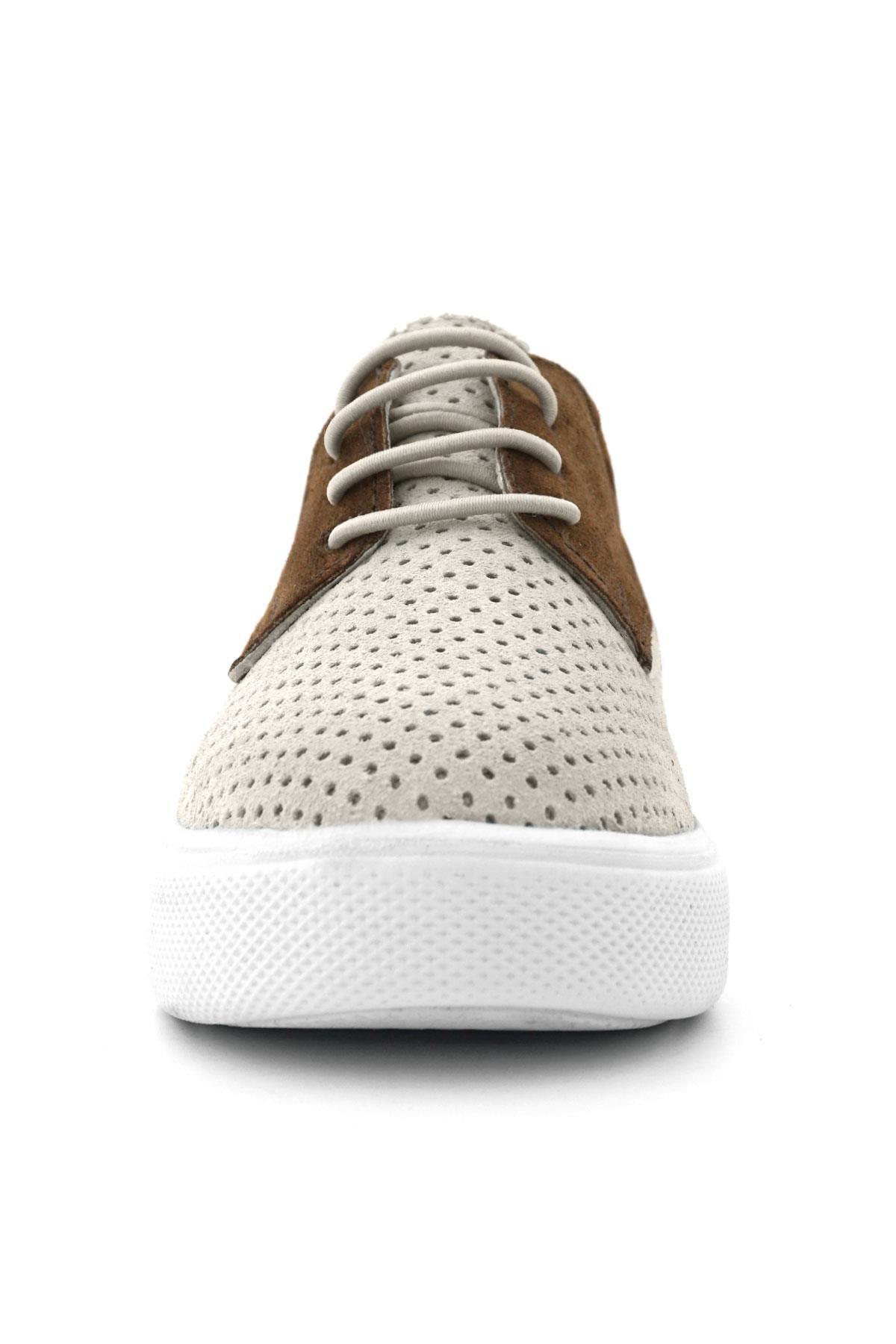 Hakiki Deri Beyaz Taba Lastikli Erkek Çocuk Günlük Ayakkabı - Görsel 5