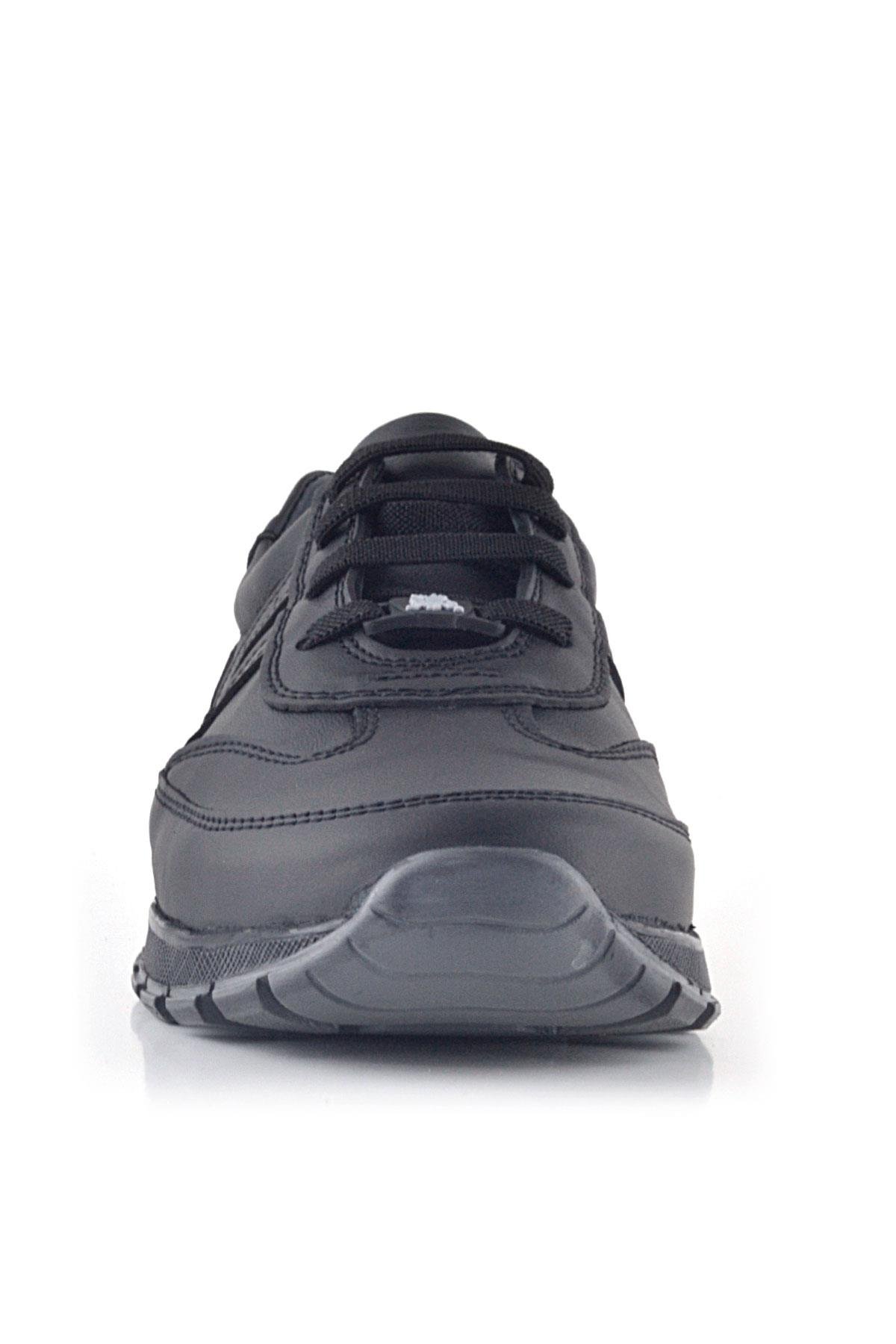 Hakiki Deri Siyah Bağcıklı Spor Günlük Ayakkabı - Görsel 5