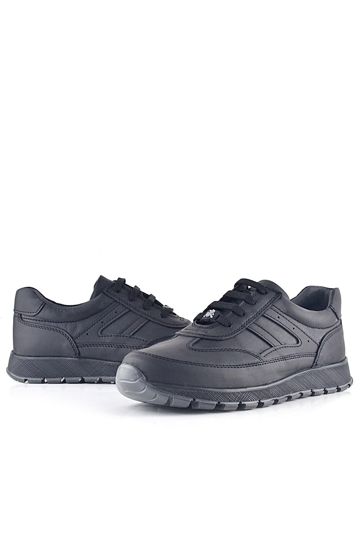 Hakiki Deri Siyah Bağcıklı Spor Günlük Ayakkabı - Görsel 9