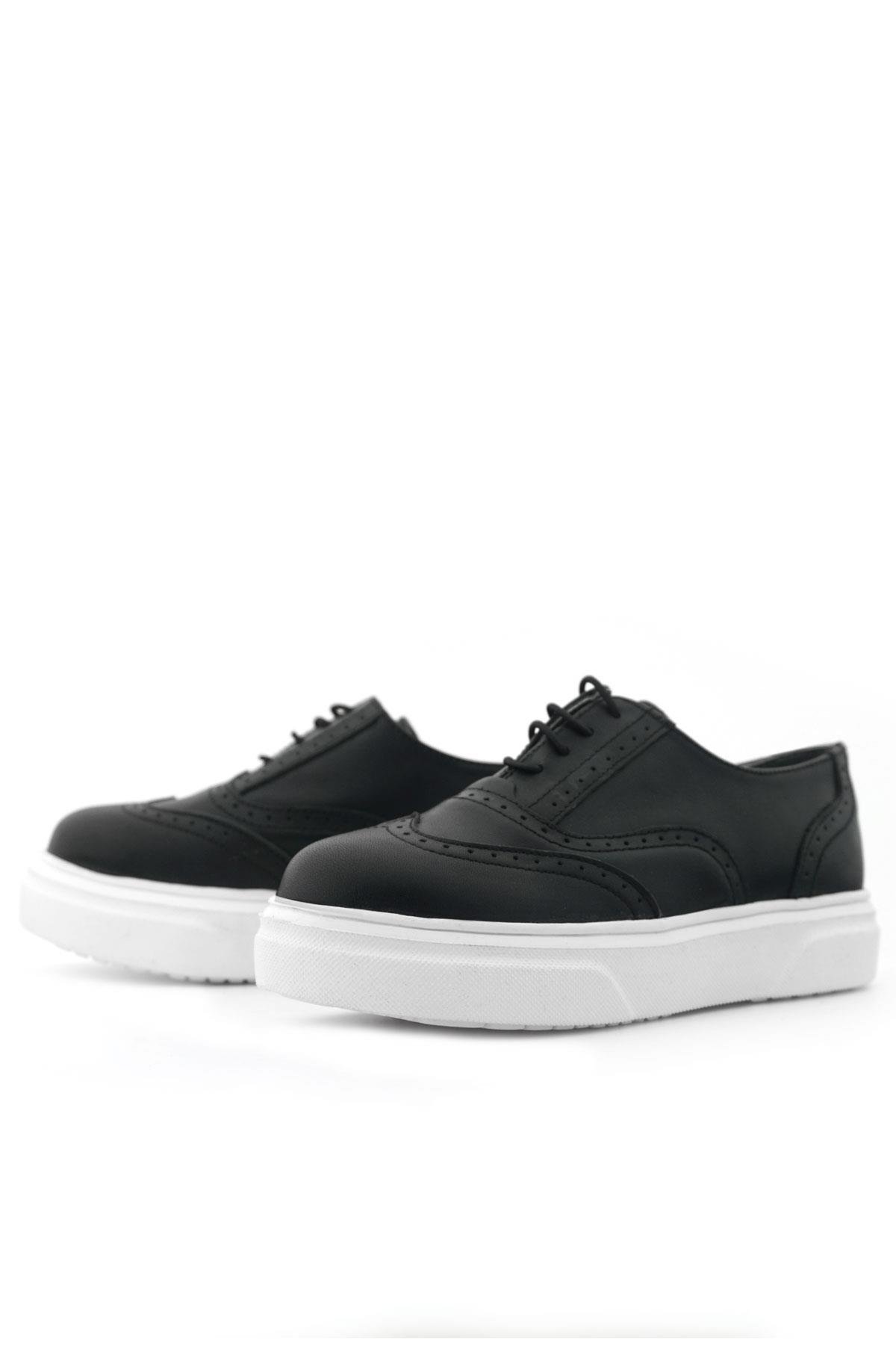 Hakiki Deri Siyah Hafif Taban Çocuk Oxford Klasik Ayakkabı - Görsel 7