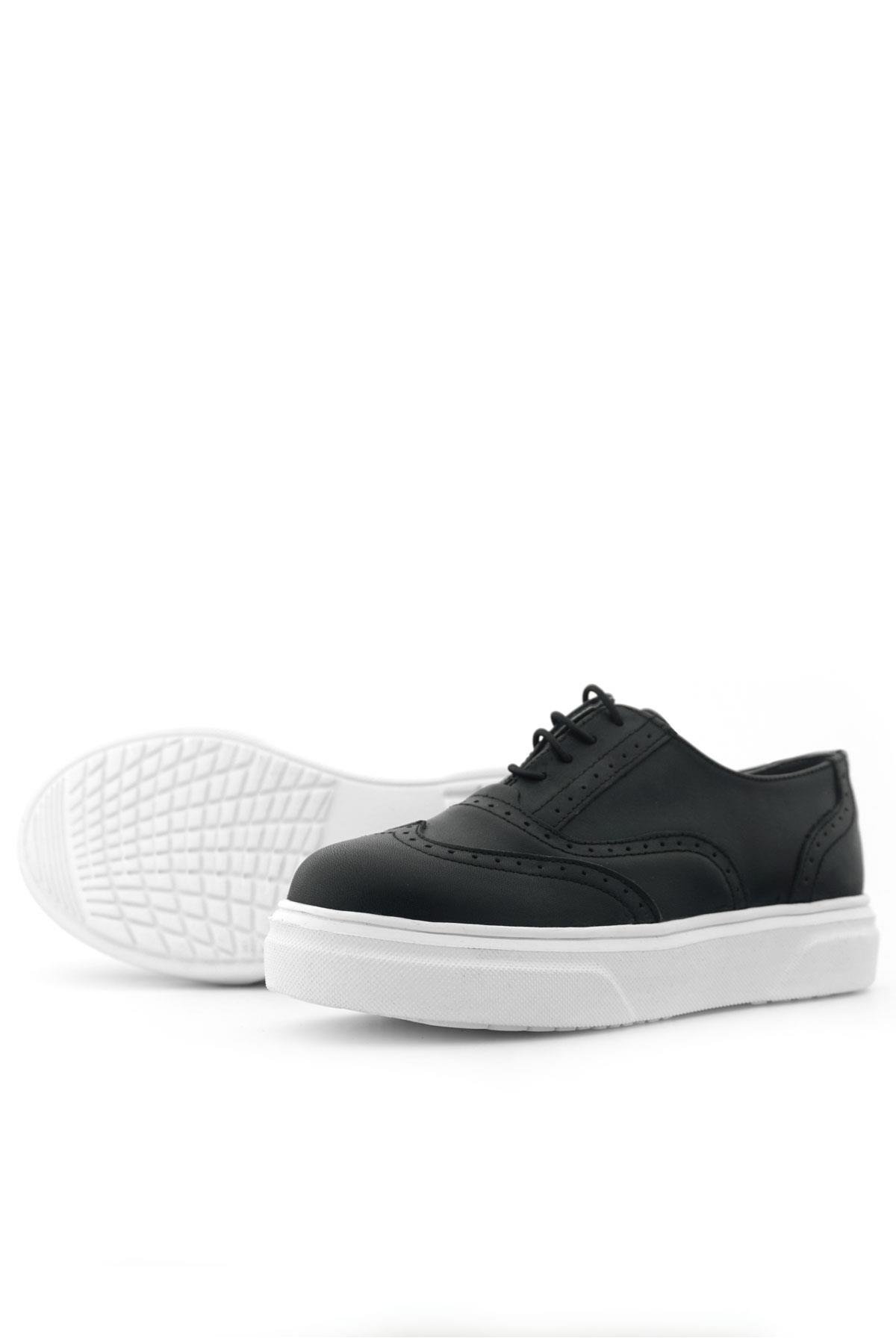 Hakiki Deri Siyah Hafif Taban Çocuk Oxford Klasik Ayakkabı - Görsel 8