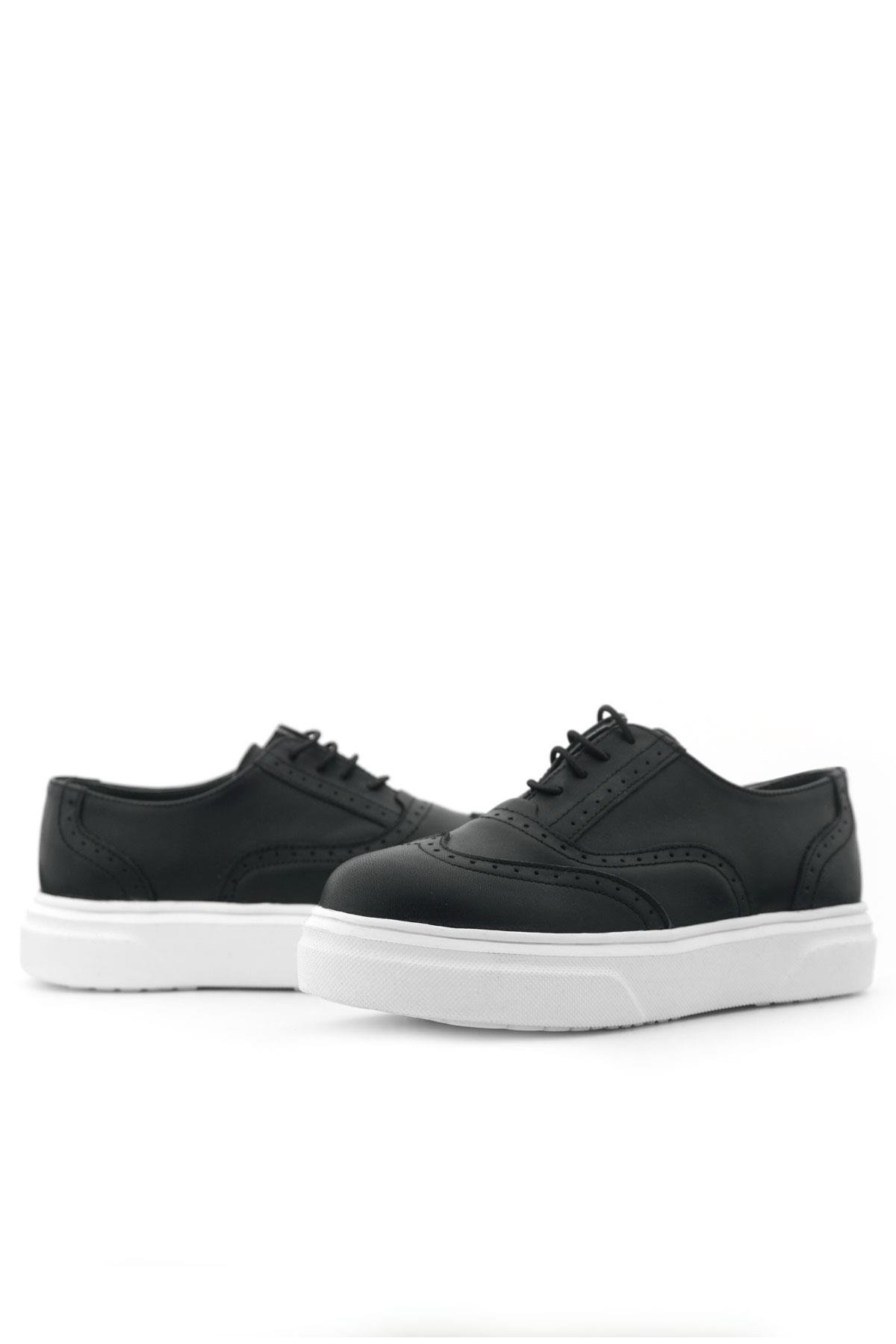 Hakiki Deri Siyah Hafif Taban Çocuk Oxford Klasik Ayakkabı - Görsel 9