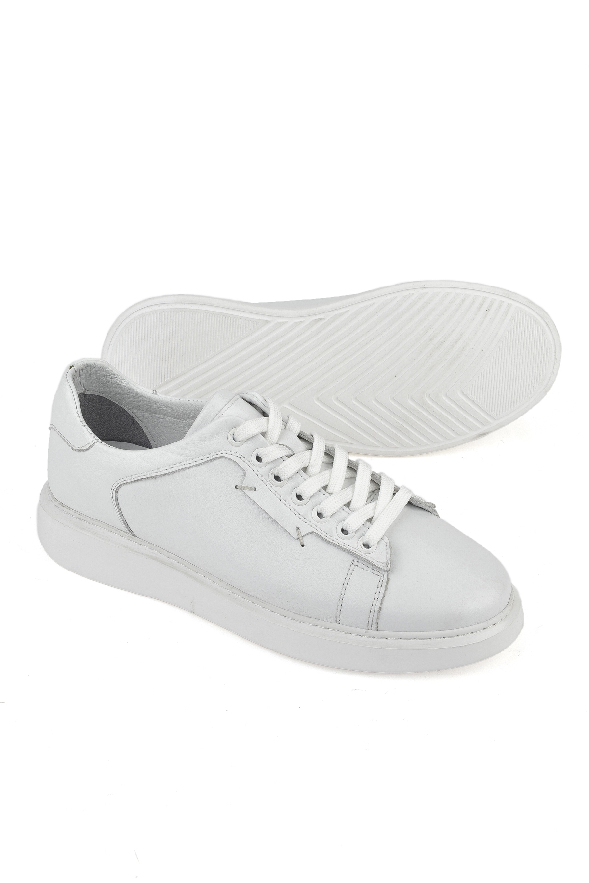 Erkek Hakiki Deri Sneaker 151423Z512 Beyaz - Görsel 5