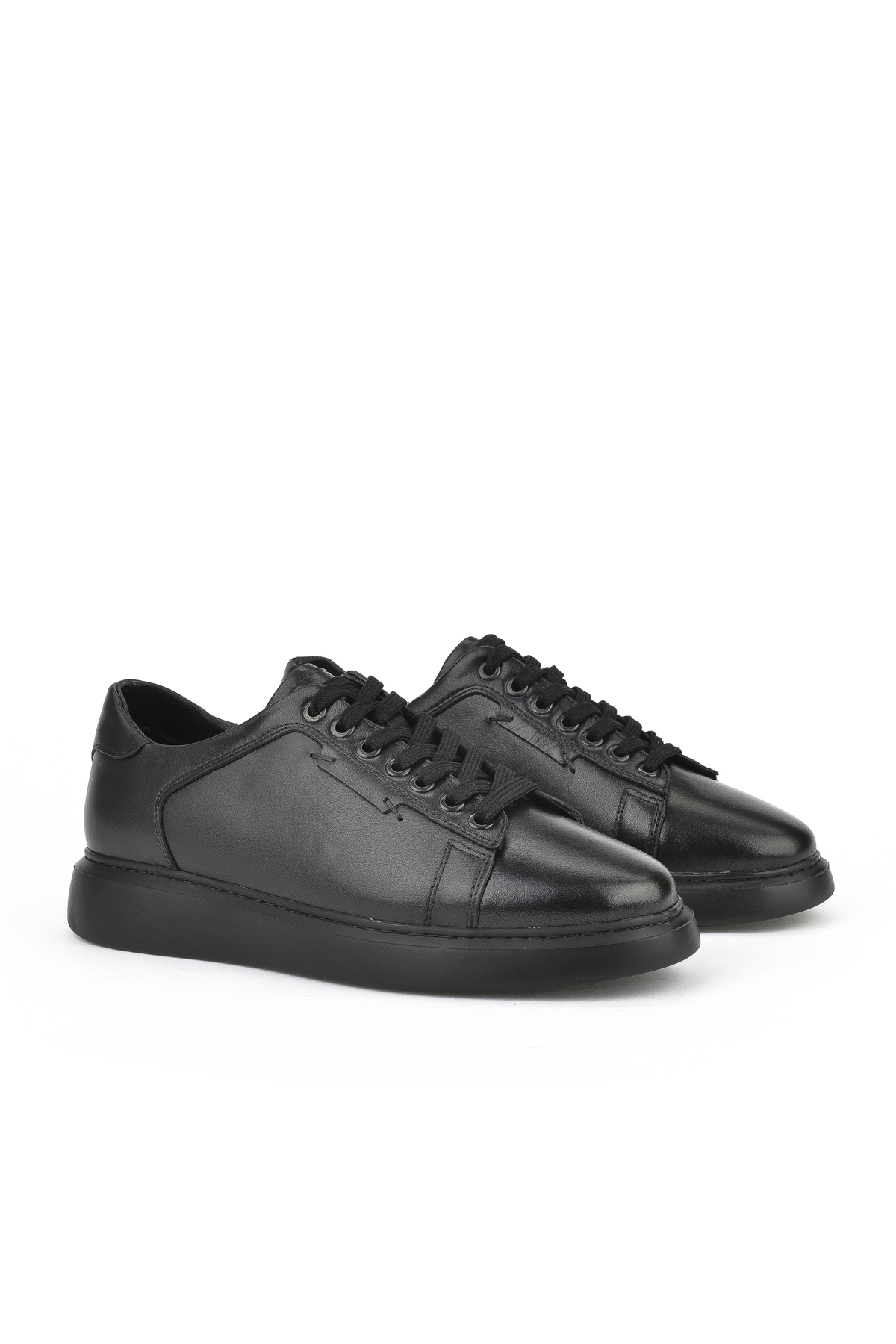 Erkek Hakiki Deri Sneaker 151423Z512 Siyah - Görsel 3