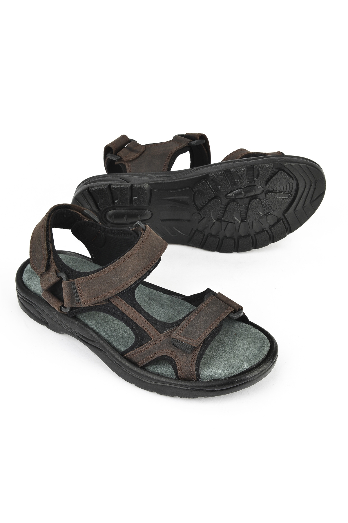 Erkek Hakiki Deri Sandalet 1511052Z5340 Kahve - Görsel 5