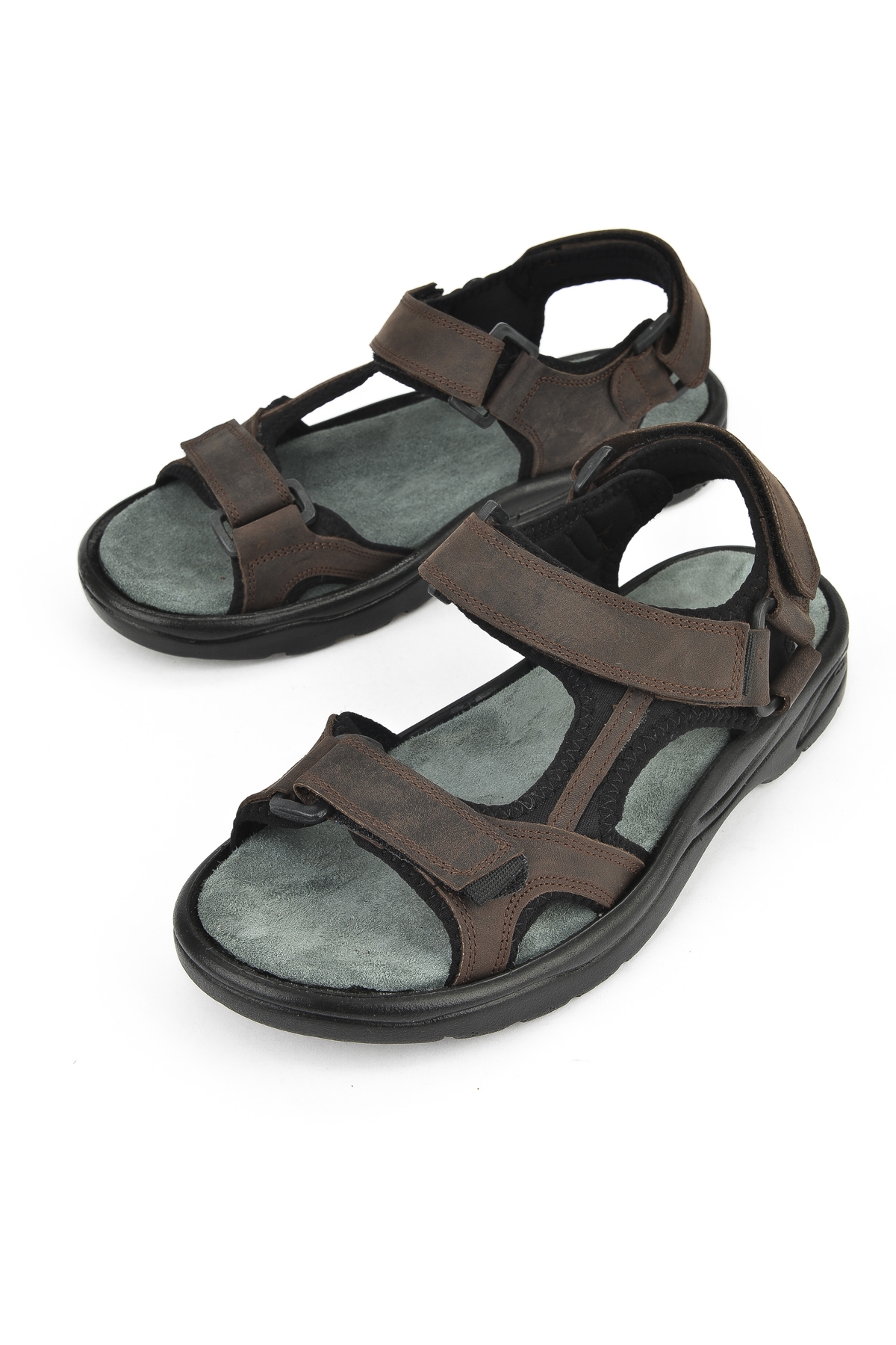 Erkek Hakiki Deri Sandalet 1511052Z5340 Kahve - Görsel 6