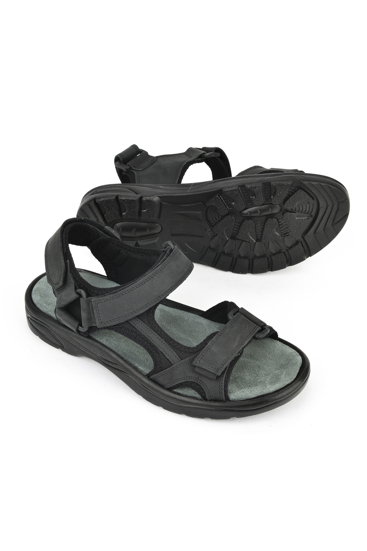 Erkek Hakiki Deri Sandalet 1511052Z5340 Siyah - Görsel 5