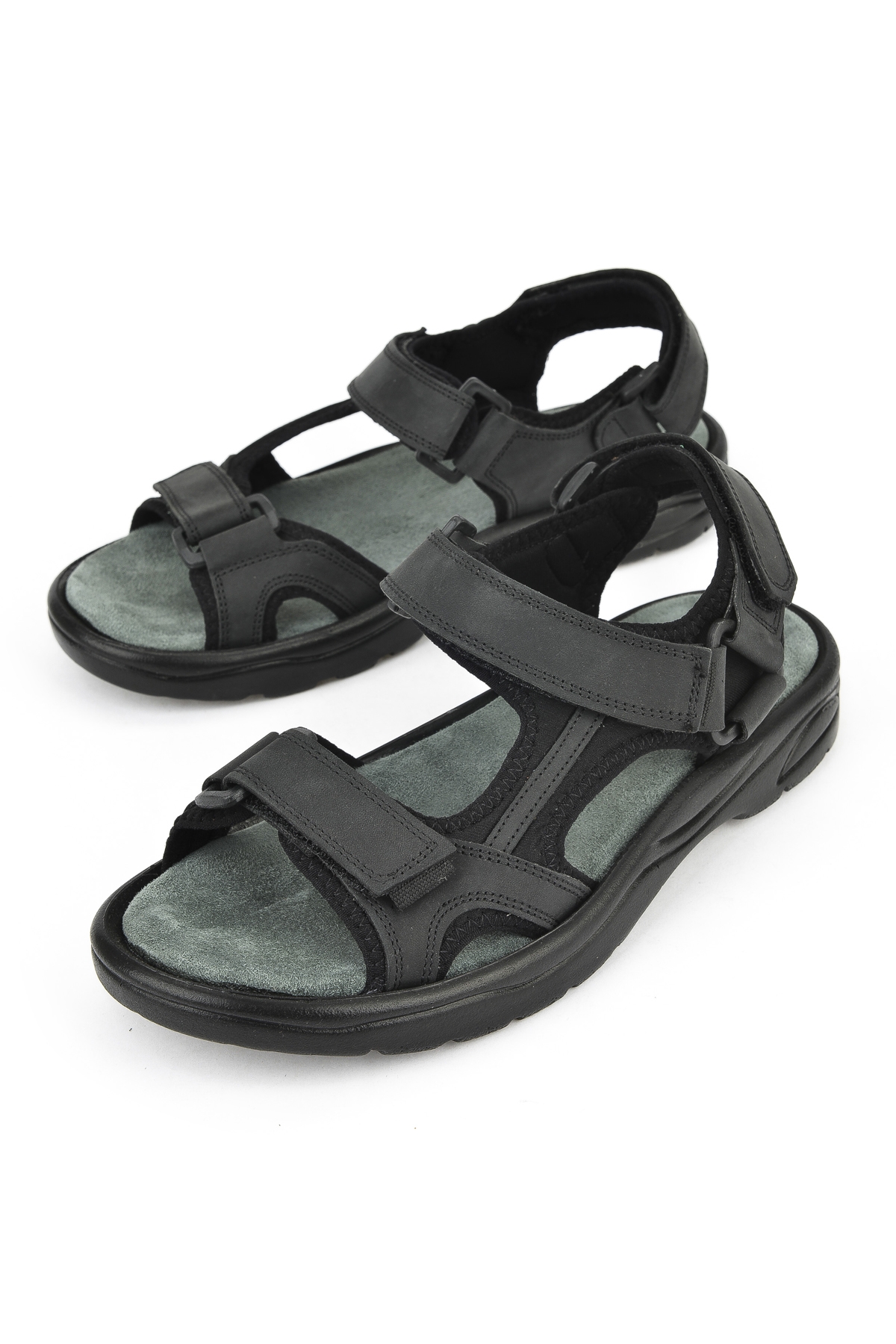 Erkek Hakiki Deri Sandalet 1511052Z5340 Siyah - Görsel 6