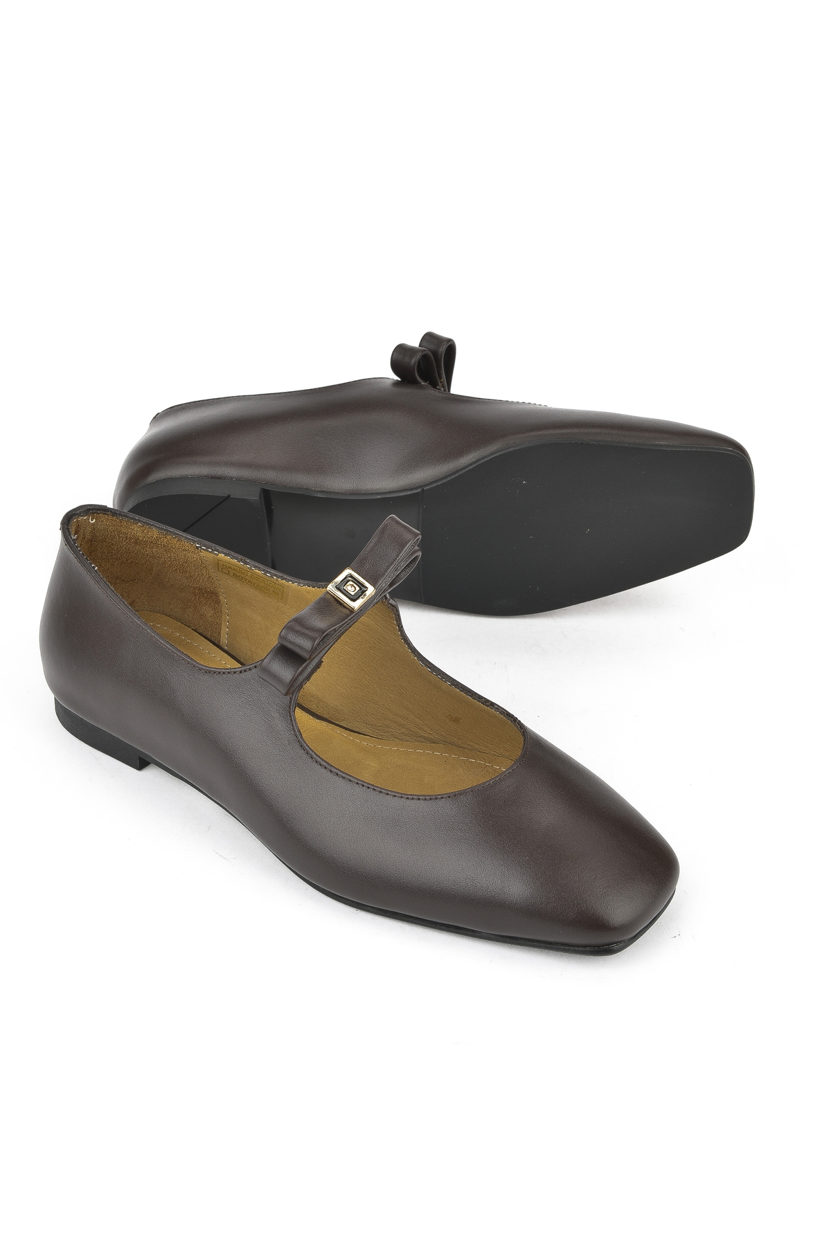 Kadın Hakiki Deri Babet 1531054Z3441 Kahve - Görsel 5