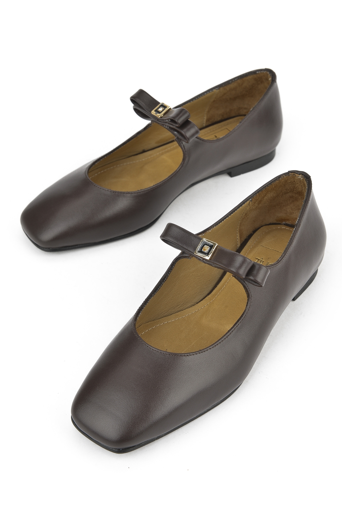 Kadın Hakiki Deri Babet 1531054Z3441 Kahve - Görsel 6