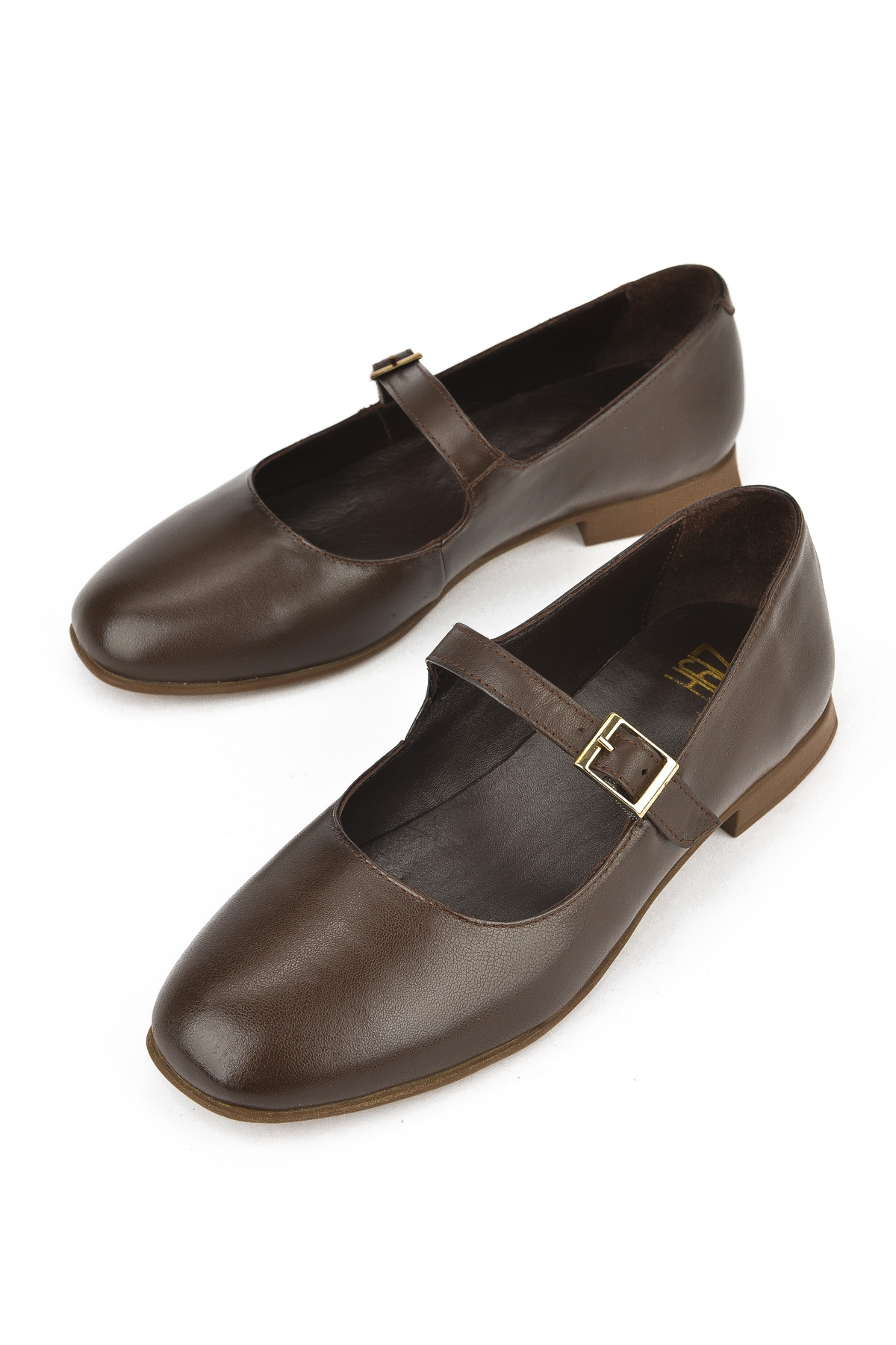 Kadın Hakiki Deri Babet 1531050Z25100780K Kahve - Görsel 6