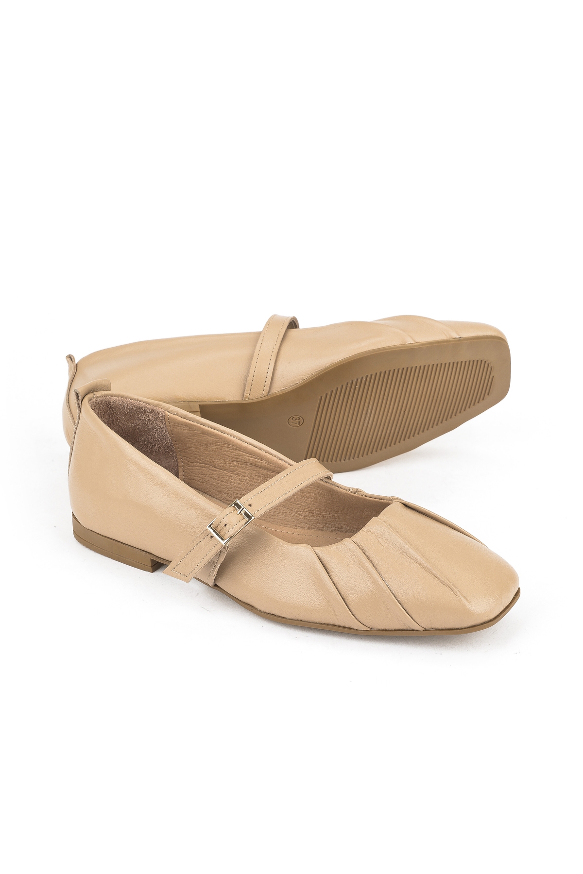 Kadın Hakiki Deri Babet 1531054Z3436 Ten - Görsel 5