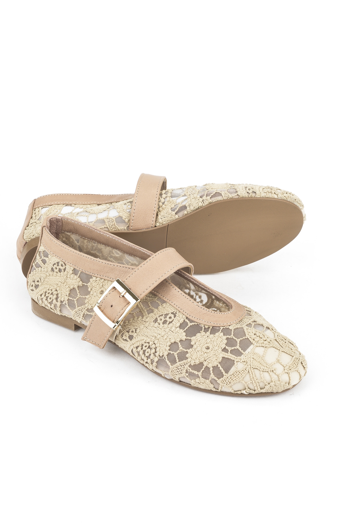 Kadın Hakiki Deri Babet 1531054Z2971 Ten - Görsel 5