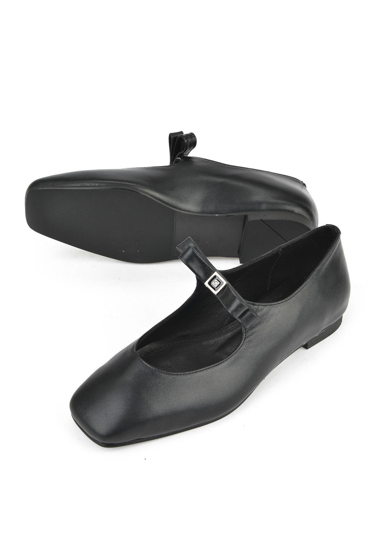 Kadın Hakiki Deri Babet 1531054Z3441 Siyah - Görsel 5