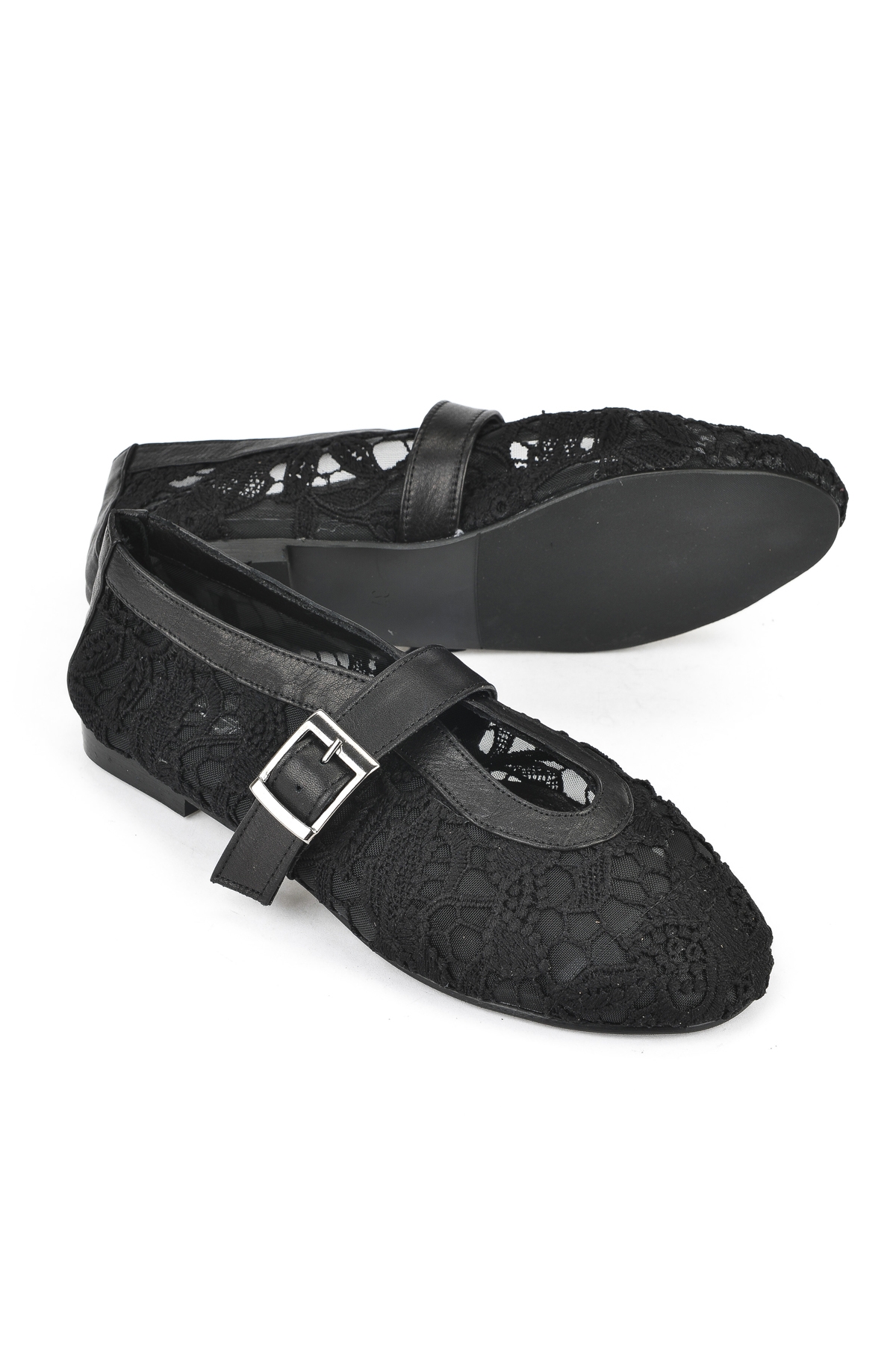 Kadın Hakiki Deri Babet 1531054Z2971 Siyah - Görsel 5