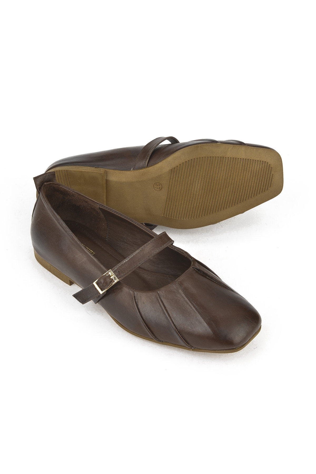 Kadın Hakiki Deri Babet 1531054Z3436 Kahve - Görsel 5