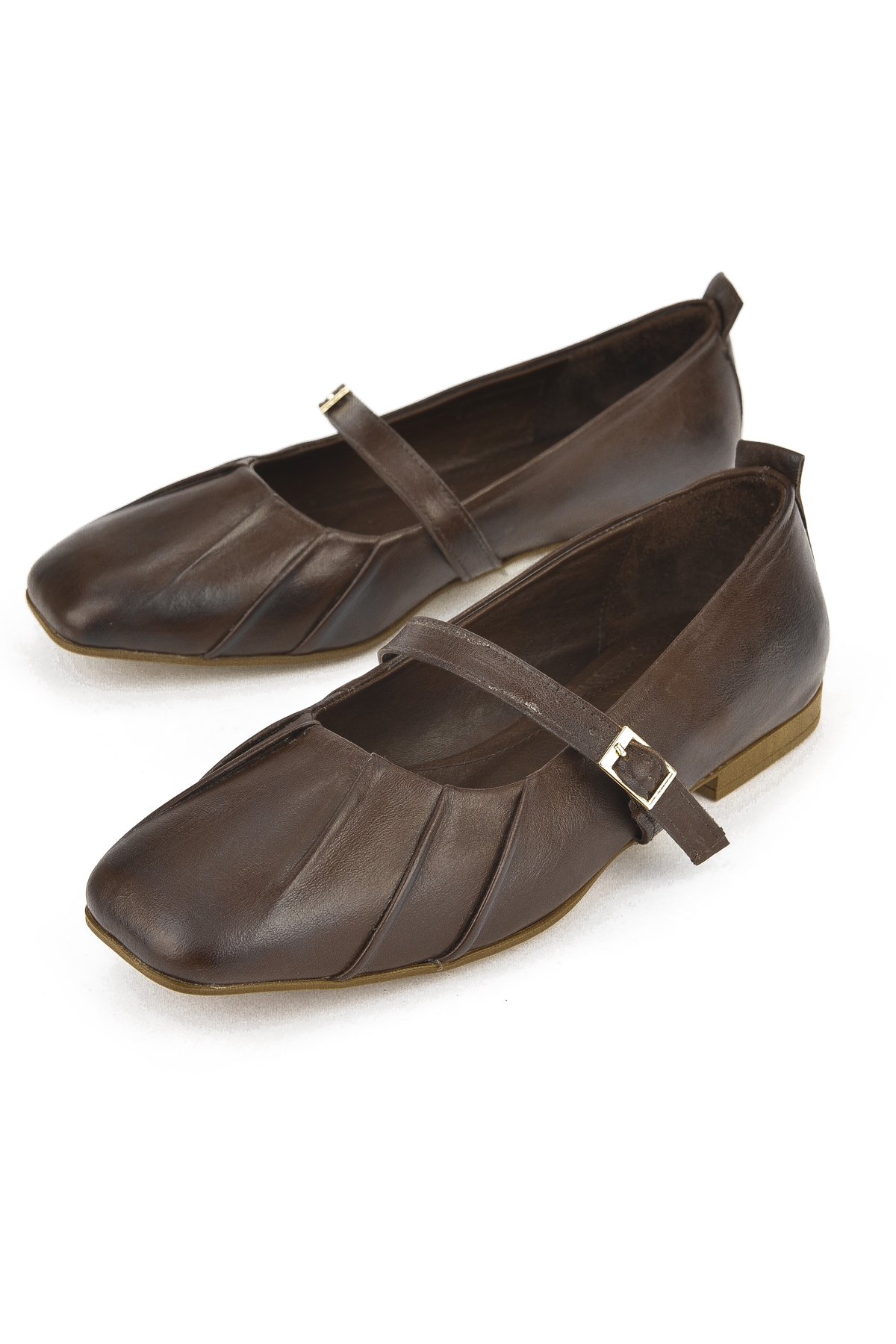 Kadın Hakiki Deri Babet 1531054Z3436 Kahve - Görsel 6